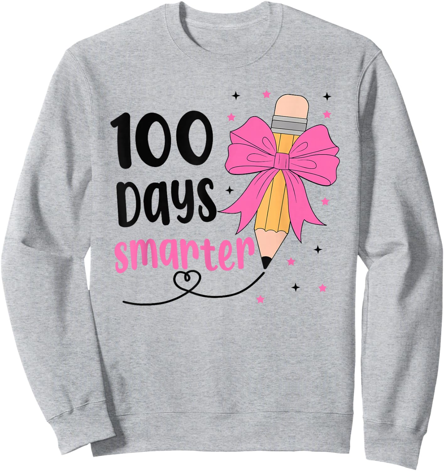 100 Days Smarter 100th Day of School Toddlers Girls Kids Sweatshirt - Sweatshirt | Ash