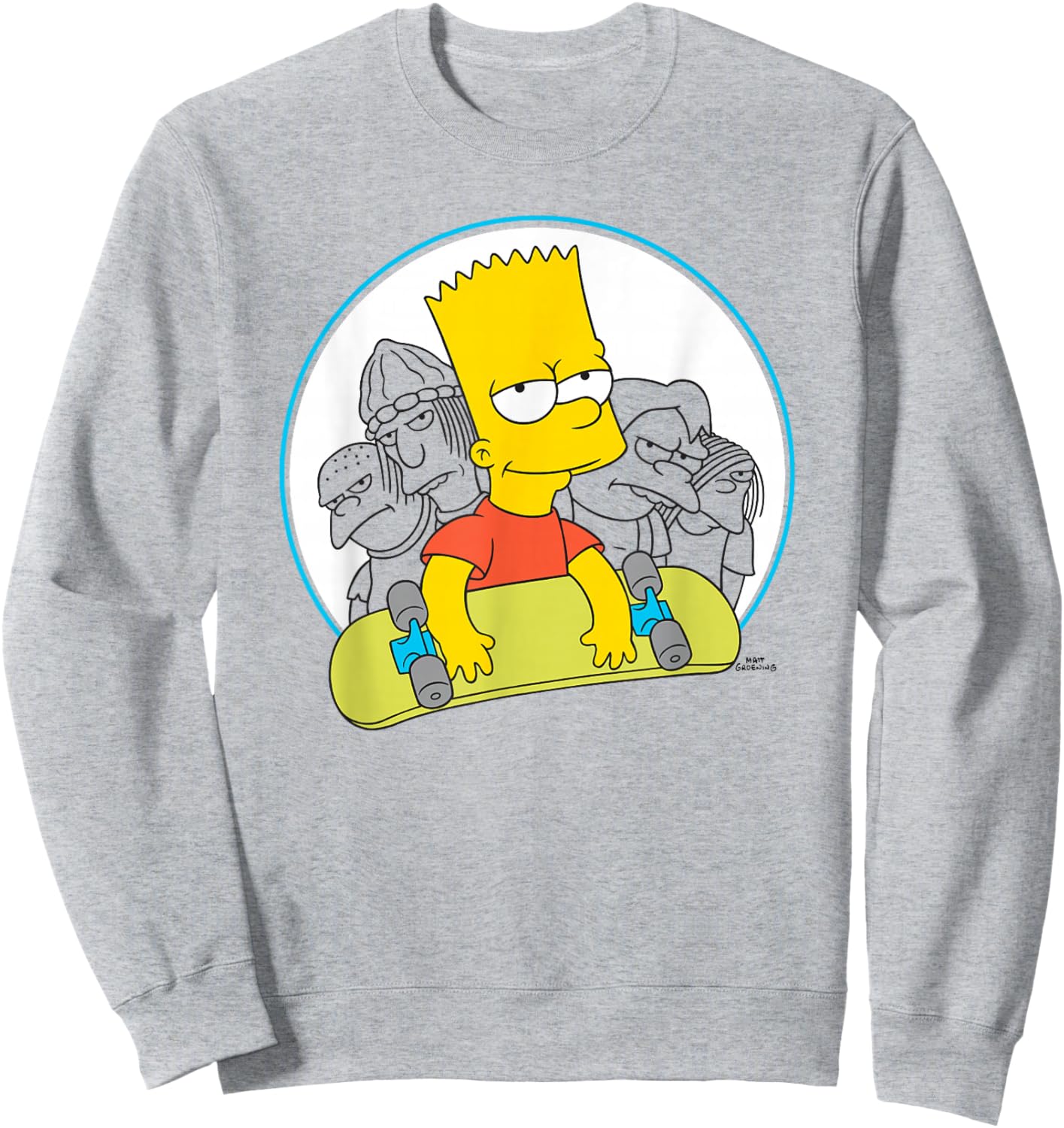 The Simpsons Bart Skateboard Sweatshirt - Sweatshirt | Ash