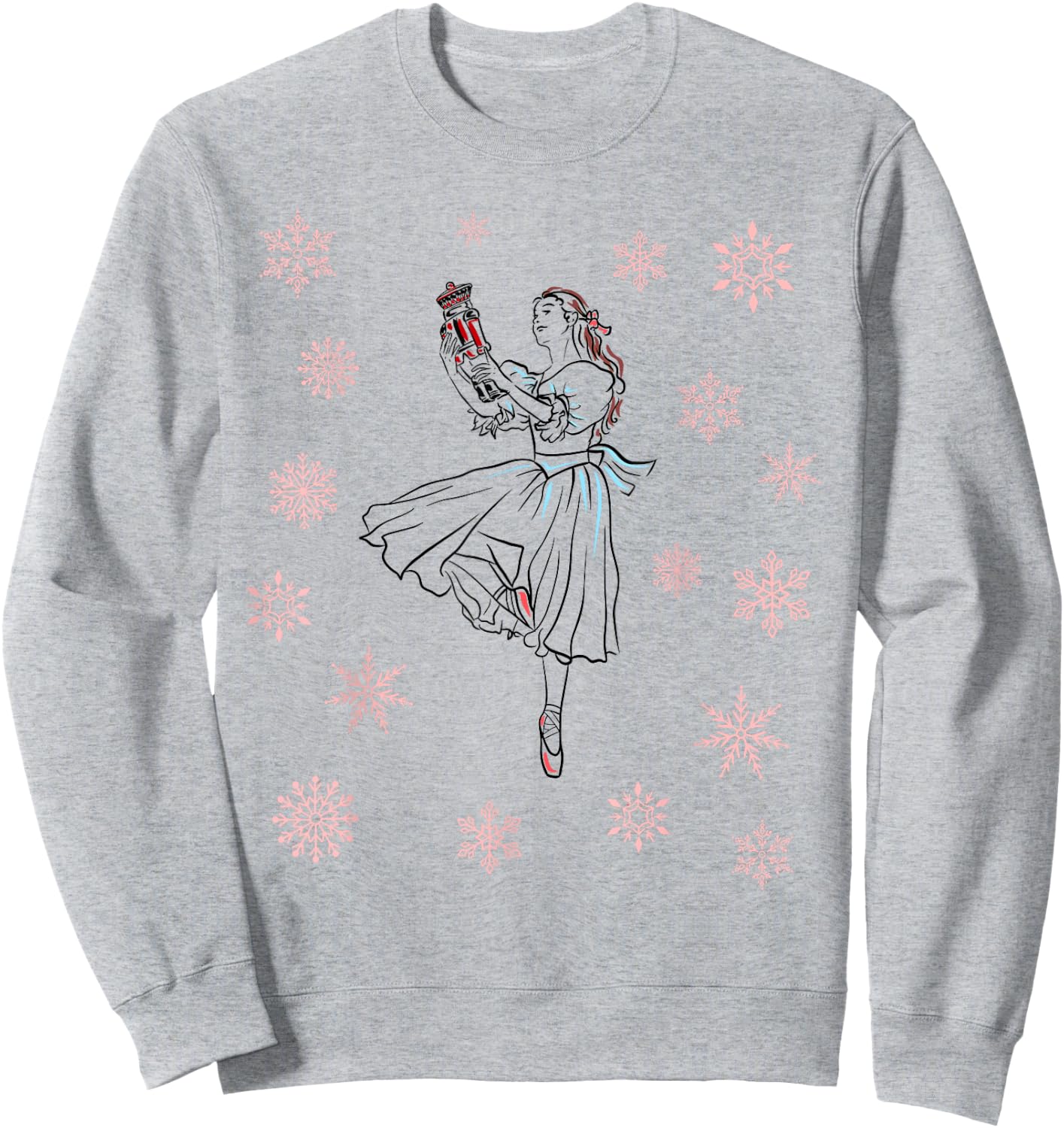 The Nutcracker Ballet and Clara Ballerina Christmas Dance Sweatshirt - Sweatshirt | Ash
