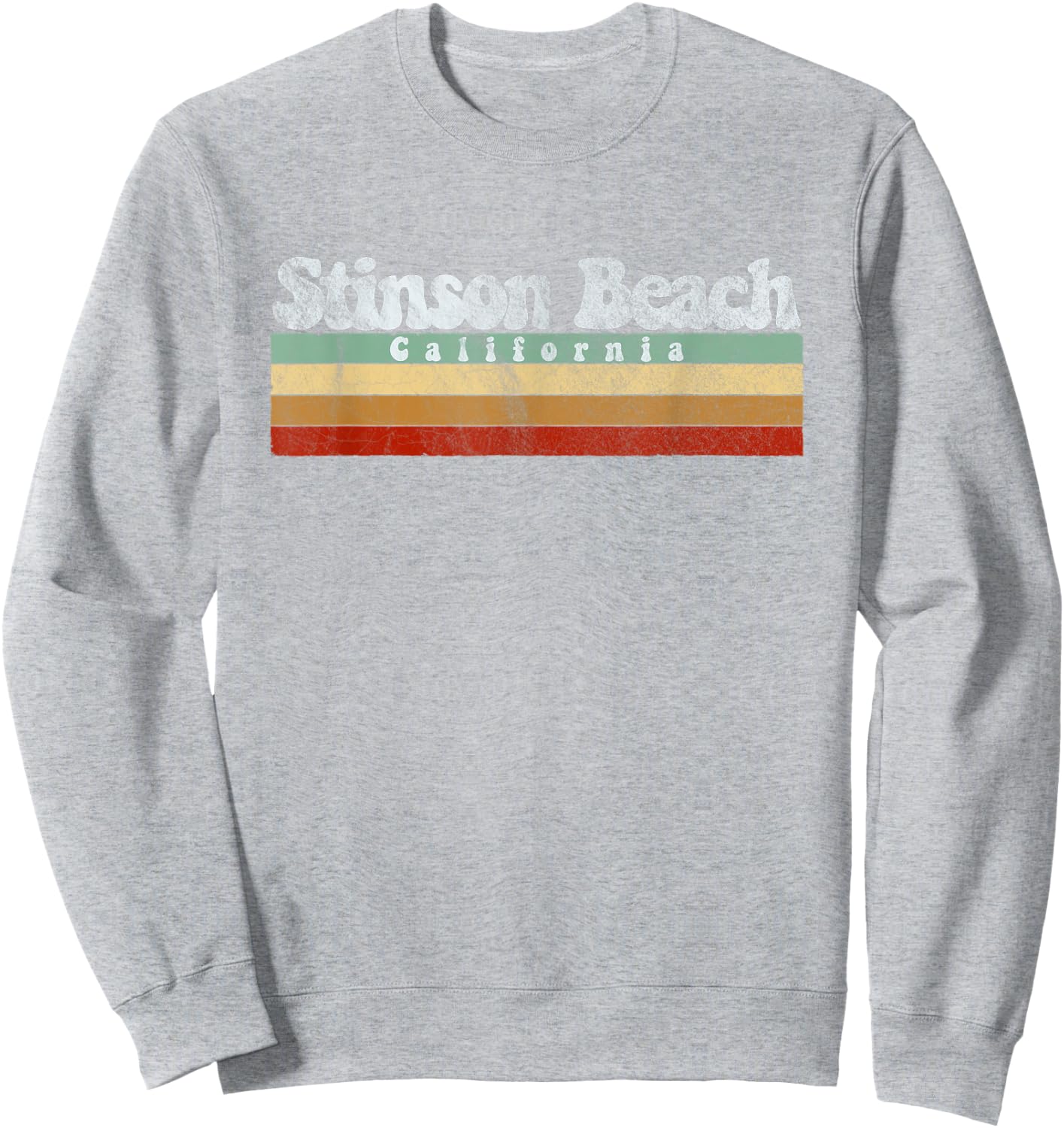 Vintage Retro 70s 80s Stinson Beach, CA Women Kids Sweatshirt - Sweatshirt | Ash