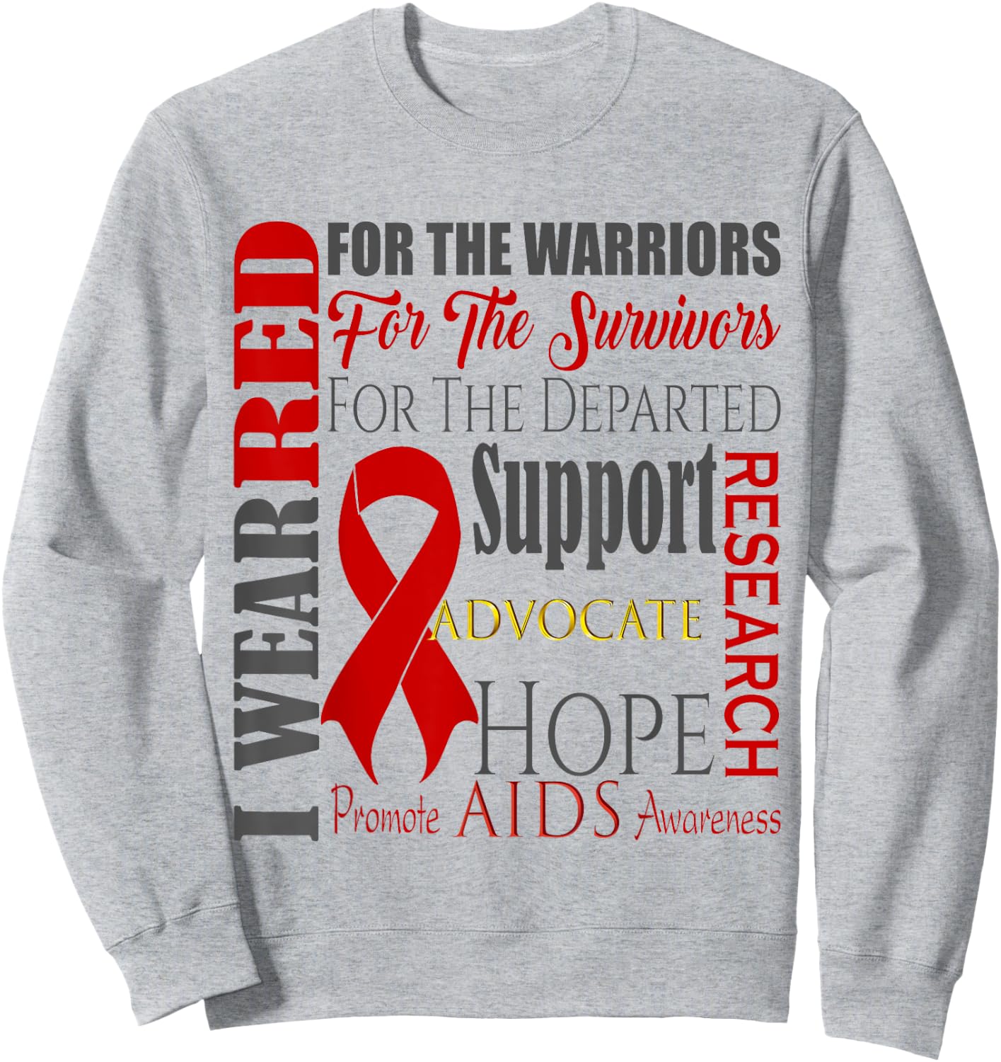 AIDS & HIV Awareness Shirt Sweatshirt - Sweatshirt | Ash