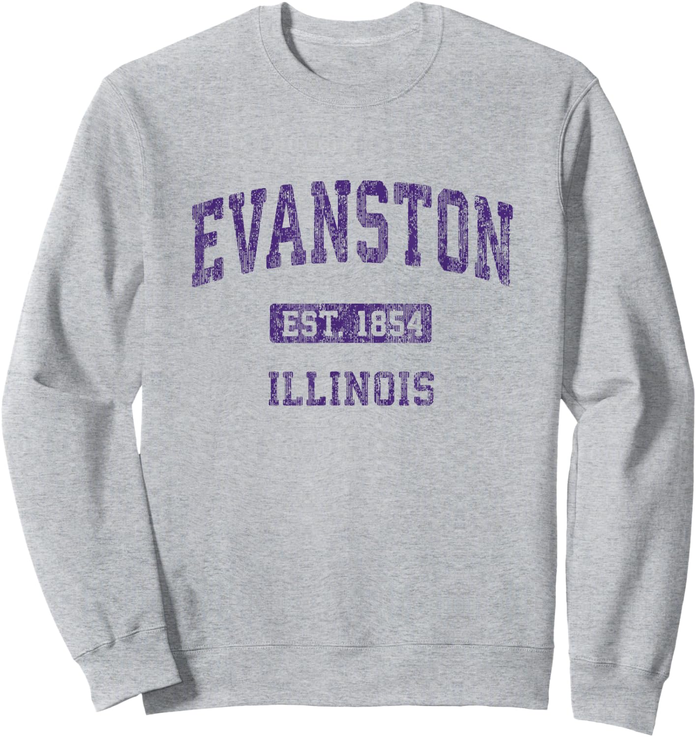 Evanston Illinois IL Vintage Athletic Sports Design Sweatshirt - Sweatshirt | Ash