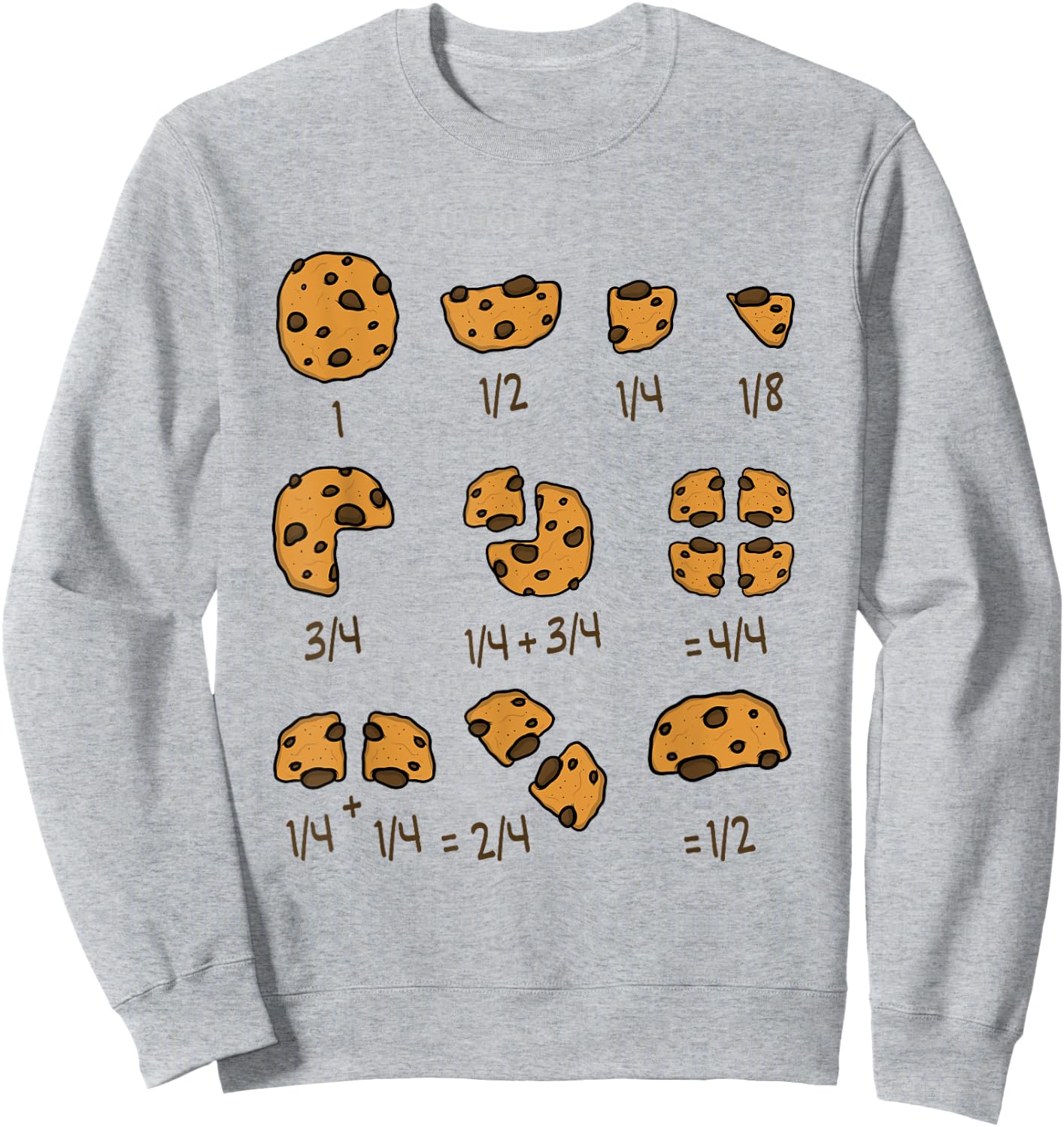 Math Teachers Chocolate Cookie Chocolate Chip Men Women Girls Kids Sweatshirt - Sweatshirt | Ash