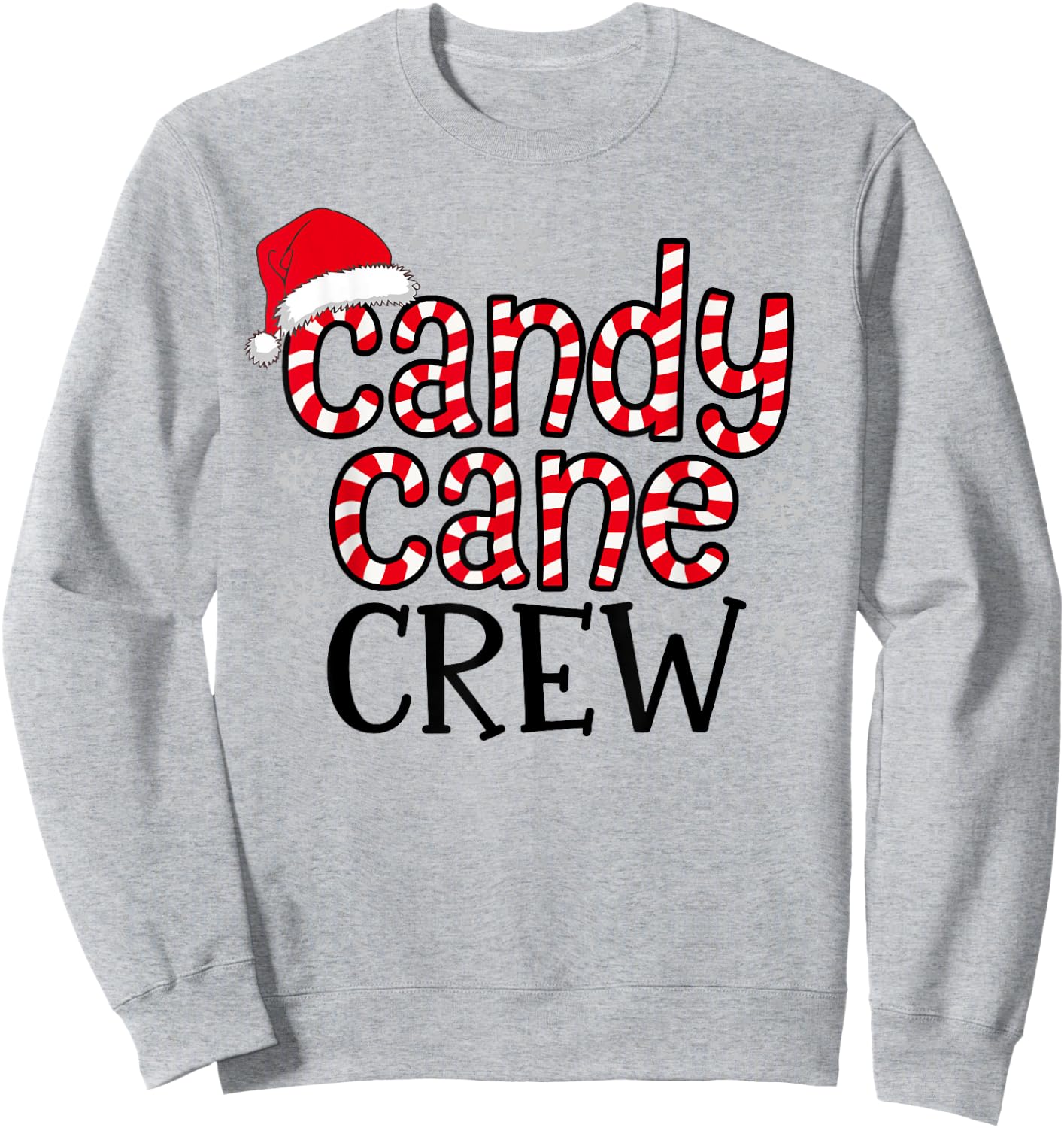 Candy Cane Crew Christmas Squad Xmas Family Matching Santa Sweatshirt - Sweatshirt | Ash