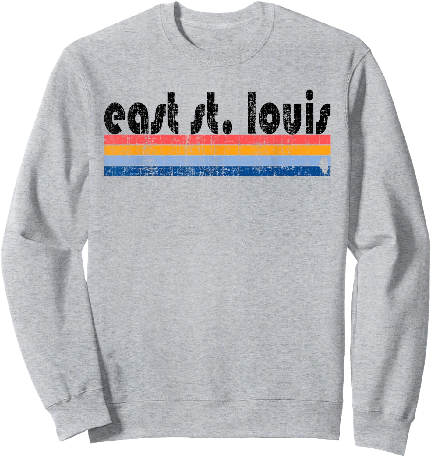 Vintage 80s Style East St. Louis IL Sweatshirt - Sweatshirt | Ash