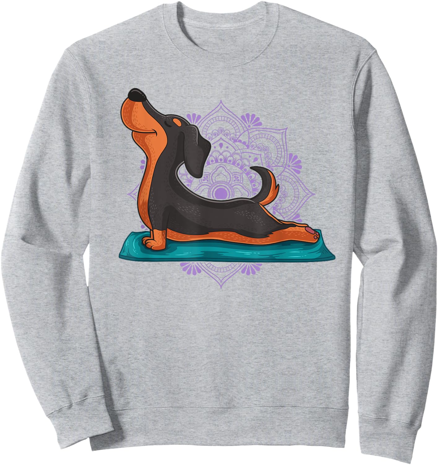 Cute Dachshund Dog Yoga Position Workout Instructor Gift Sweatshirt - Sweatshirt | Ash