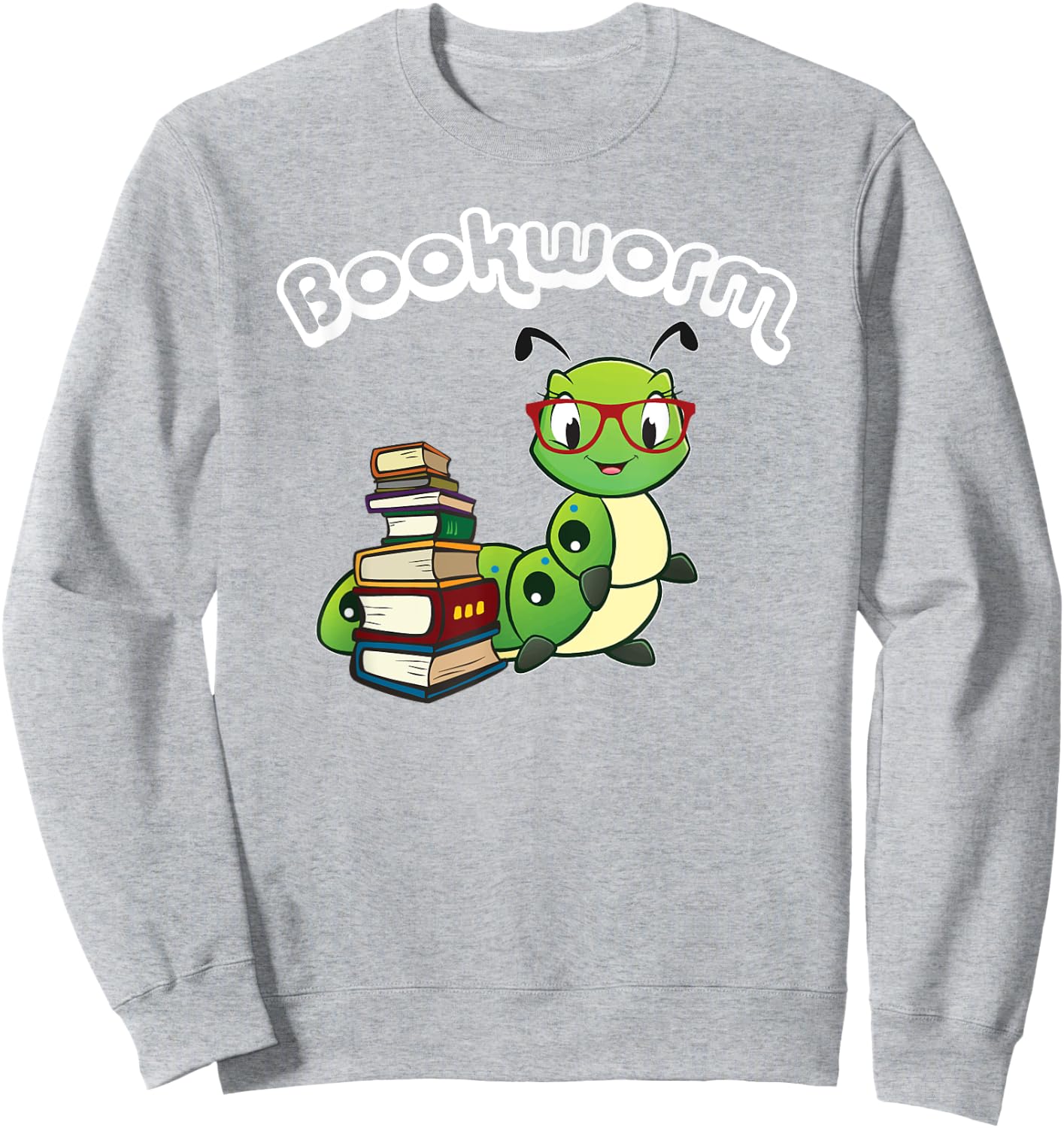 Cute Kids Kawaii Bookworm Reading Lover Sweatshirt - Sweatshirt | Ash