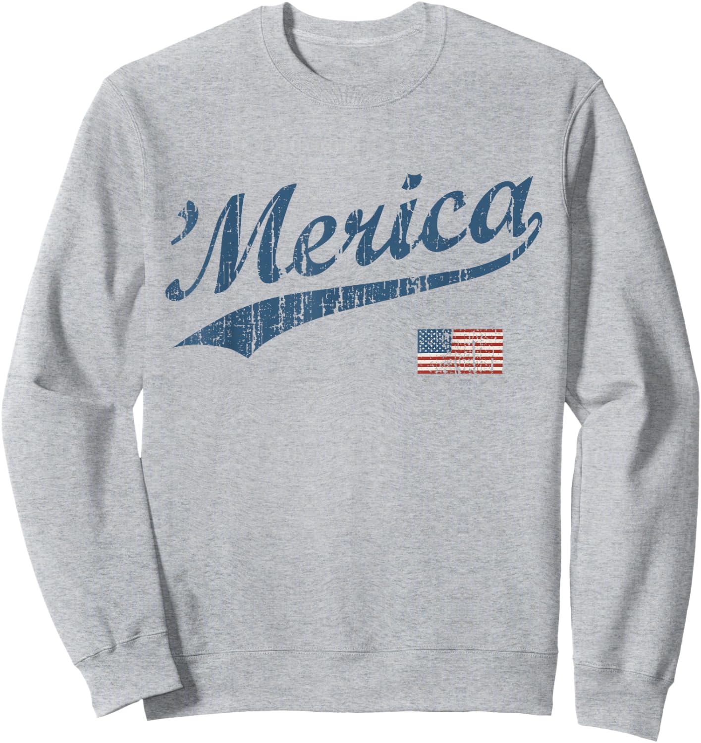 Vintage Team 'Merica 4th of July Patriotic Sweatshirt - Sweatshirt | Ash
