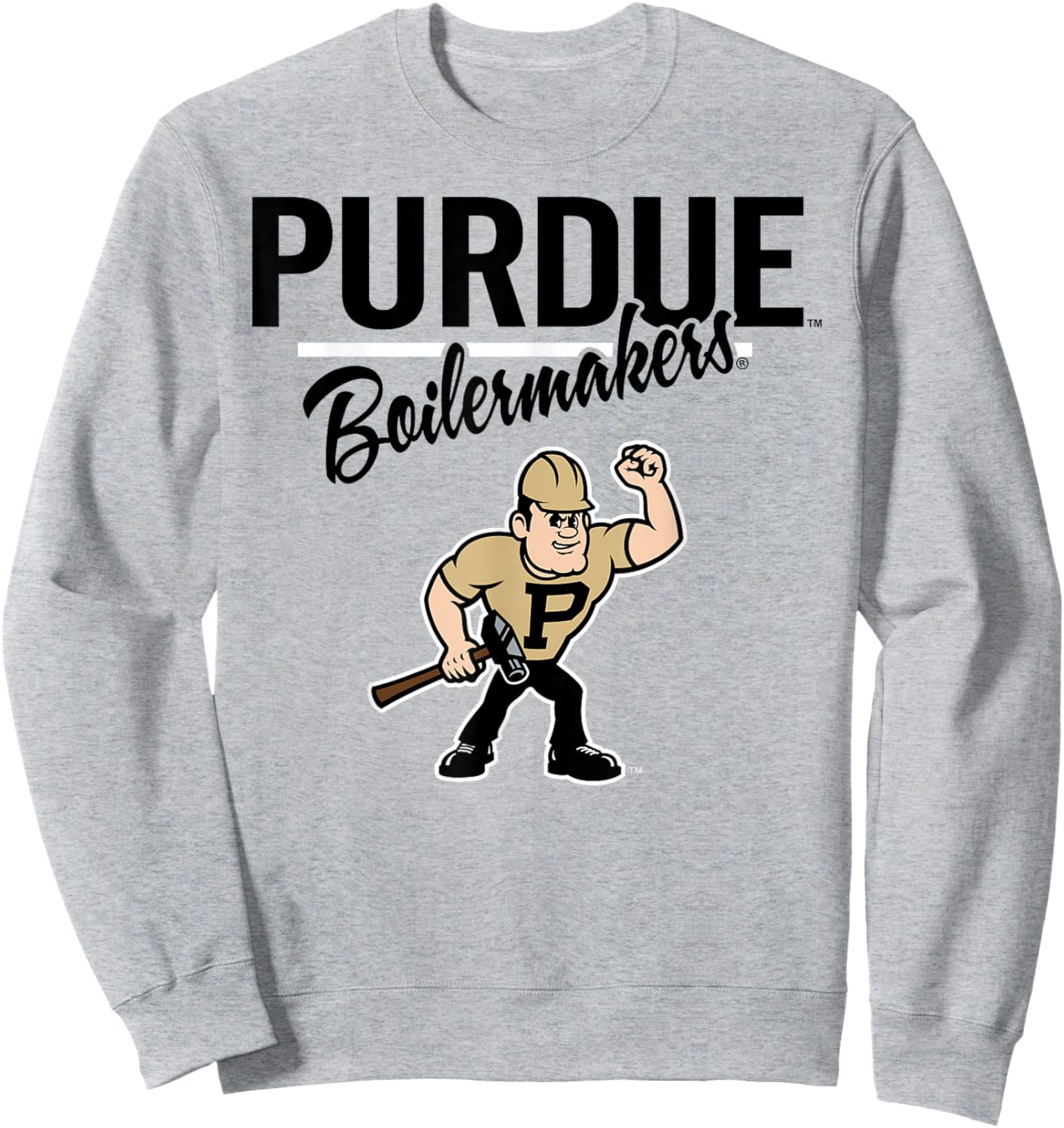 Purdue Boilermakers Mascot Gray Officially Licensed Sweatshirt - Sweatshirt | Ash