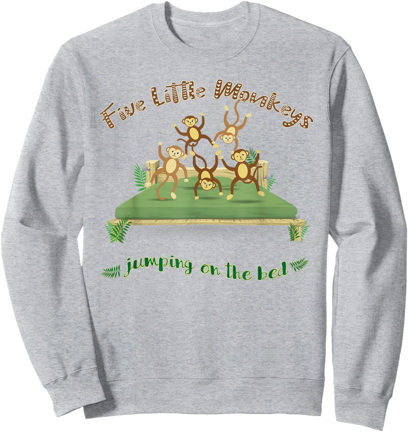 Five Little Monkeys unique Nursery Rhymes Sweatshirt - Sweatshirt | Ash