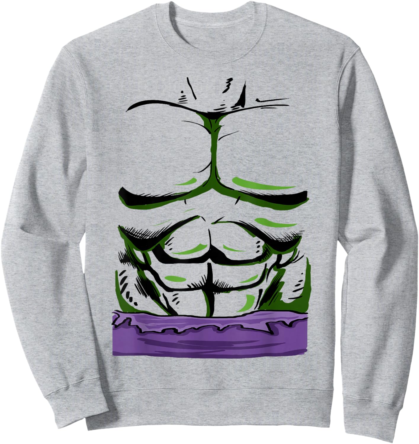 Marvel Halloween Avengers Hulk Front Chest Graphic Sweatshirt - Sweatshirt | Ash
