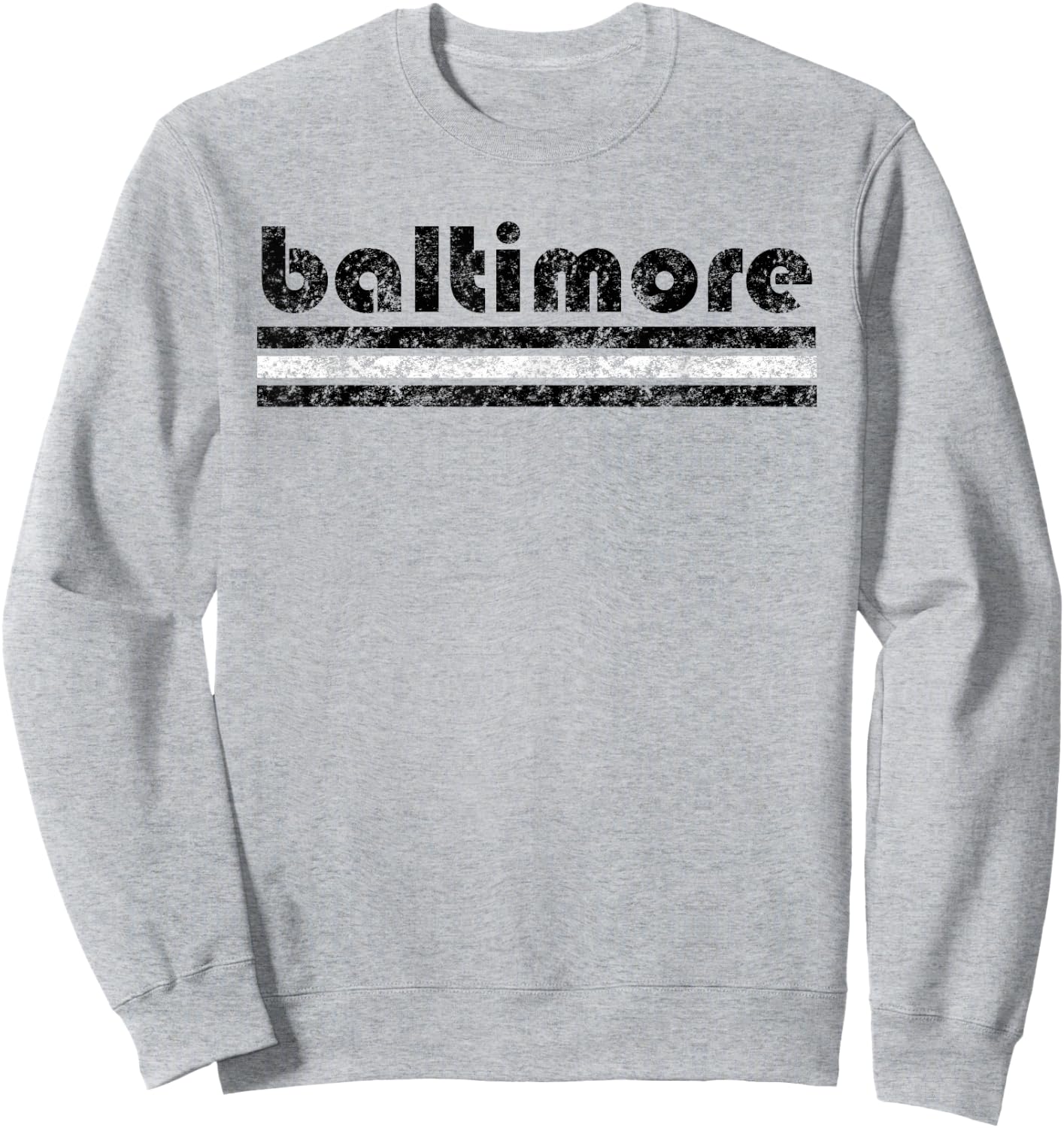 Baltimore Maryland Retro Vintage Weathered Sweatshirt - Sweatshirt | Ash