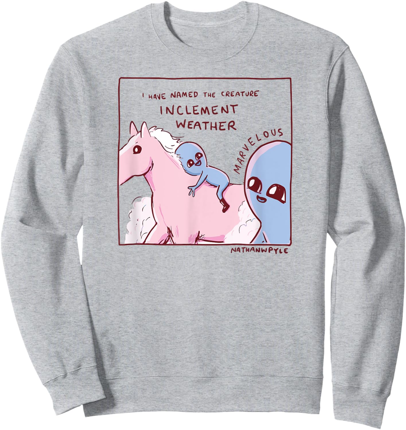 Threadless Nathan W. Pyle Strange Planet Marvelous Graphic Sweatshirt - Sweatshirt | Ash