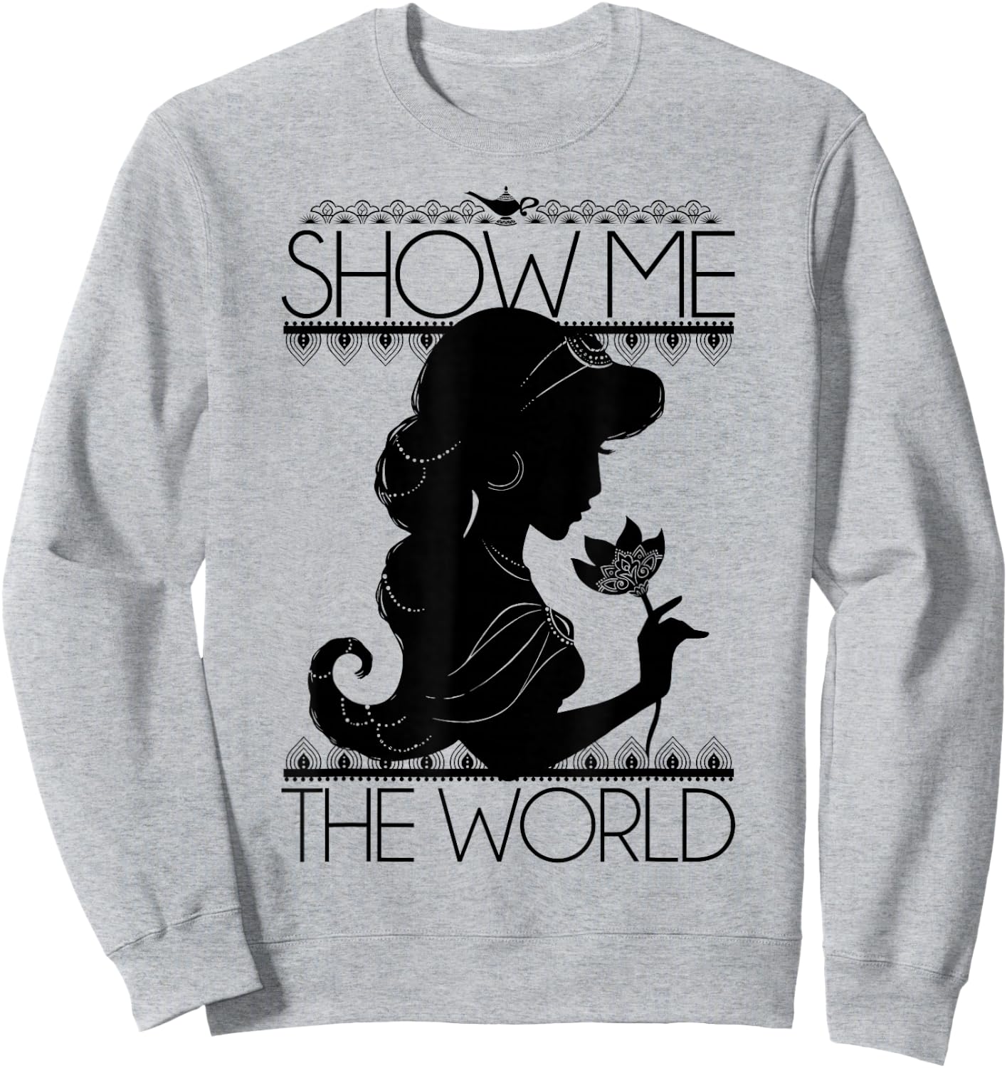 Disney Aladdin Jasmine Show Me The World Silhouette Sweatshirt - Sweatshirt | Ash