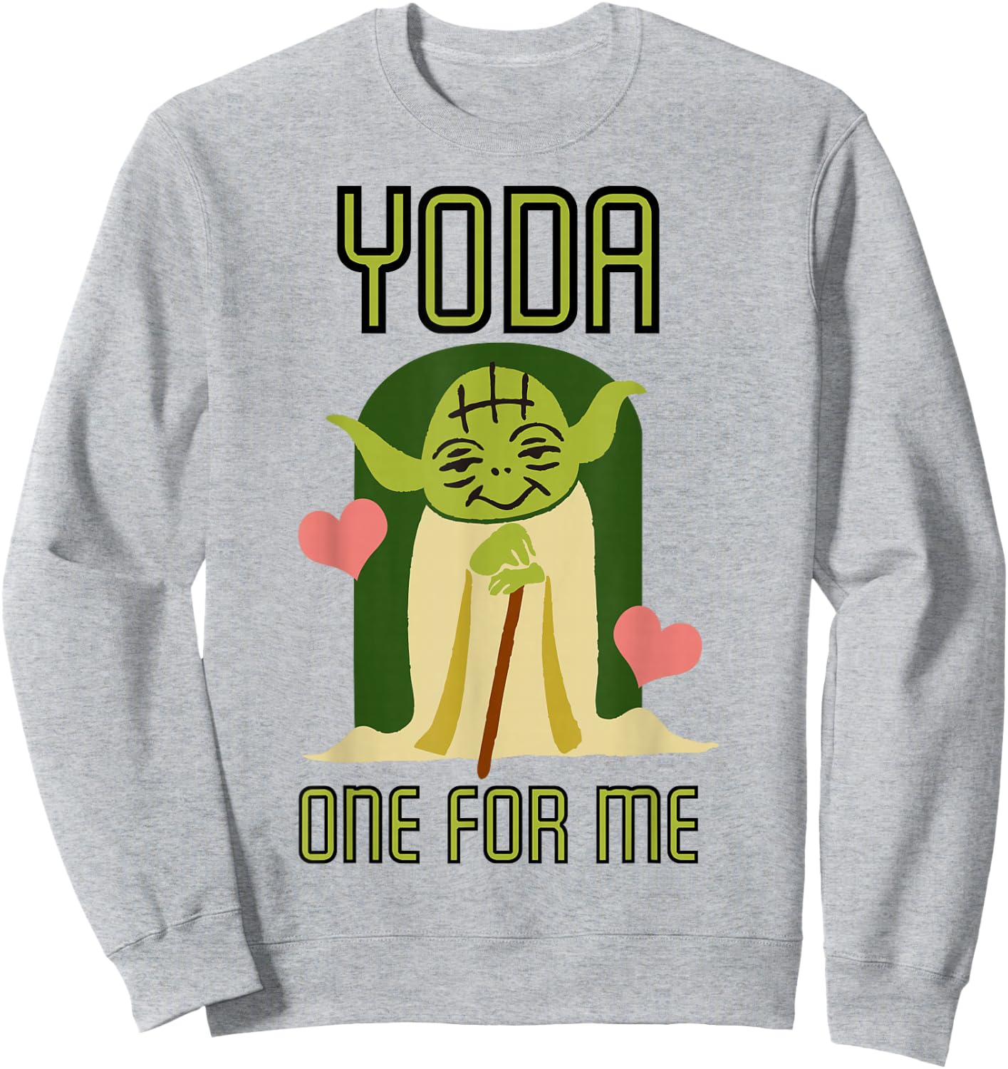 Star Wars Yoda One For Me Cute Valentine's Day Disney+ Sweatshirt - Sweatshirt | Ash