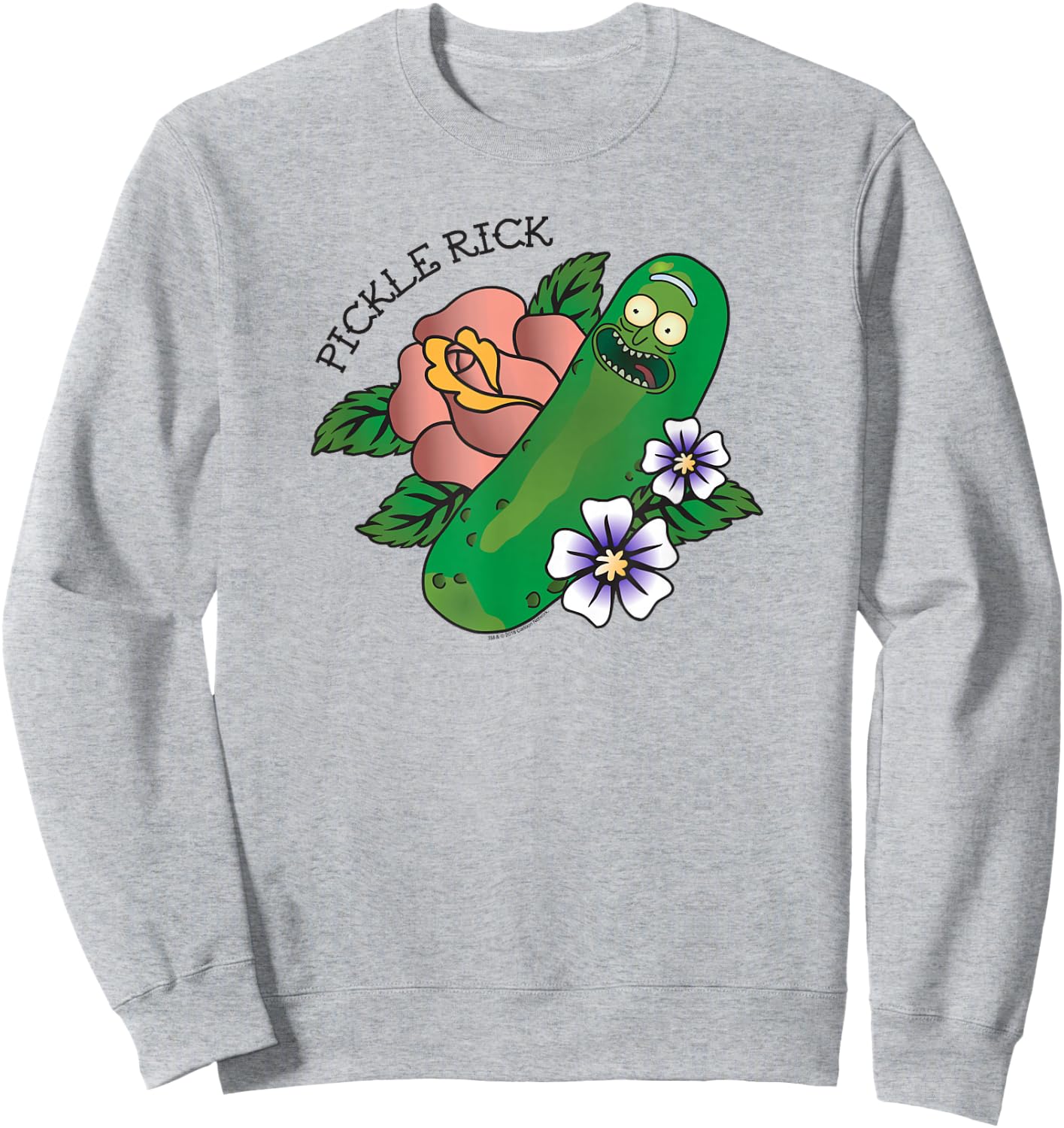 Rick and Morty Pickle Rick Tattoo Sweatshirt - Sweatshirt | Ash