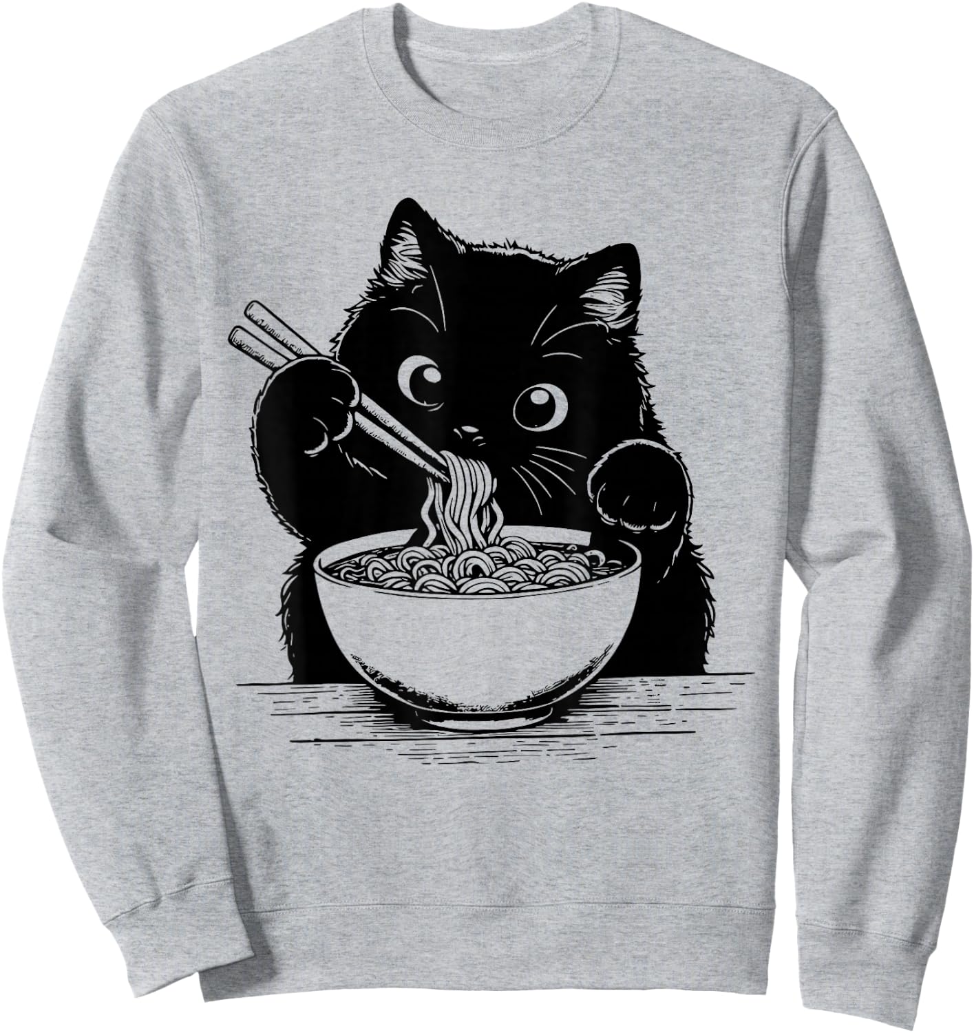 Cat Ramen Noodle Japanese Anime Manga Ramen Kawaii Cat Sweatshirt - Sweatshirt | Ash