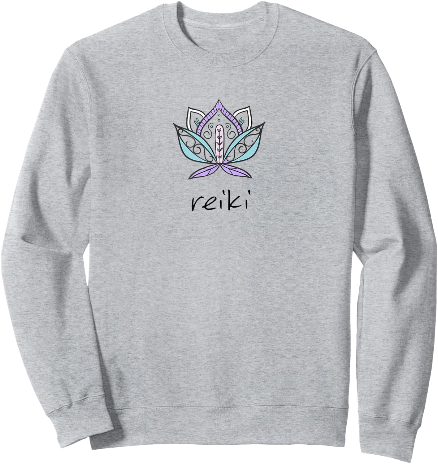 Cute Reiki T Shirt Lotus Healing Energy Spiritual Shirt Sweatshirt - Sweatshirt | Ash