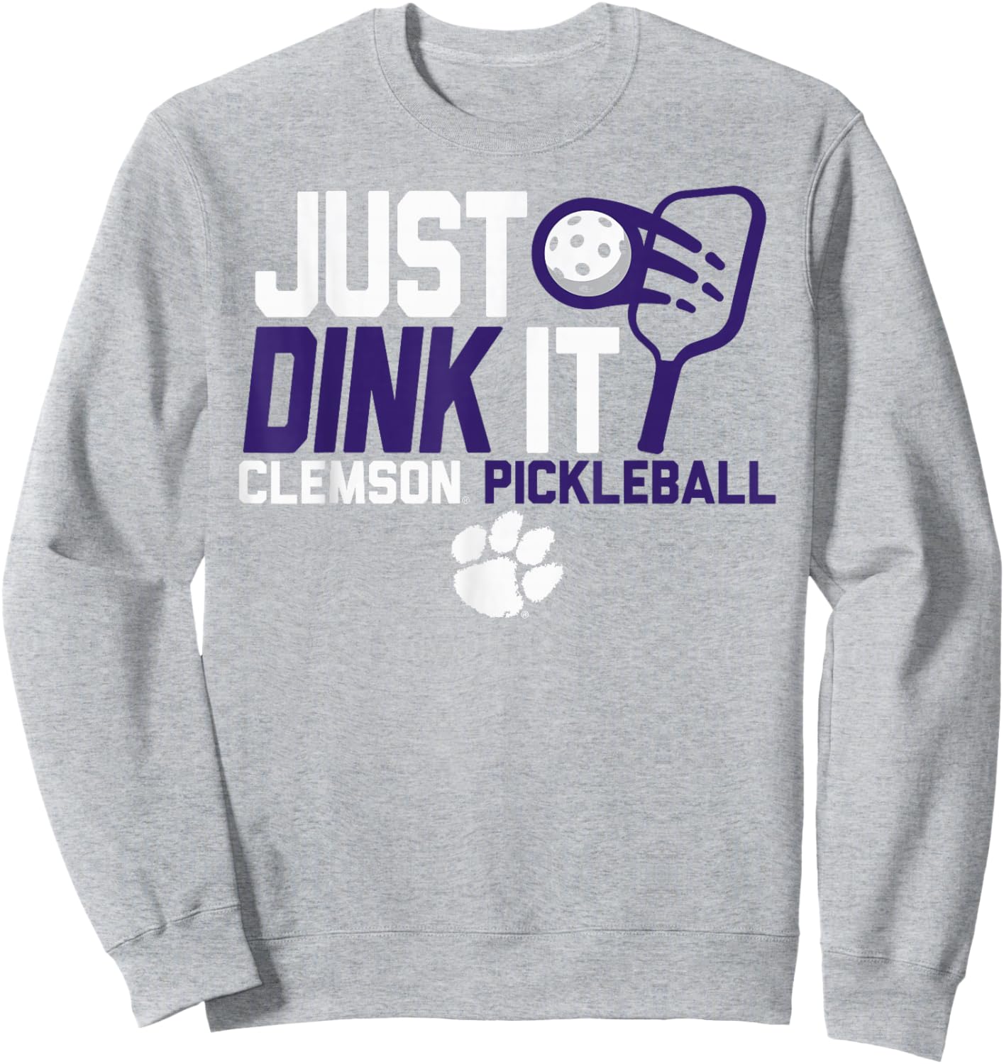 Clemson Tigers Pickleball Dink Orange Officially Licensed Sweatshirt - Sweatshirt | Ash