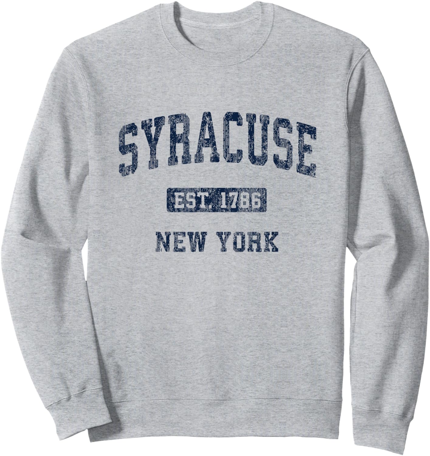 Syracuse New York NY Vintage Athletic Sports Design Sweatshirt - Sweatshirt | Ash