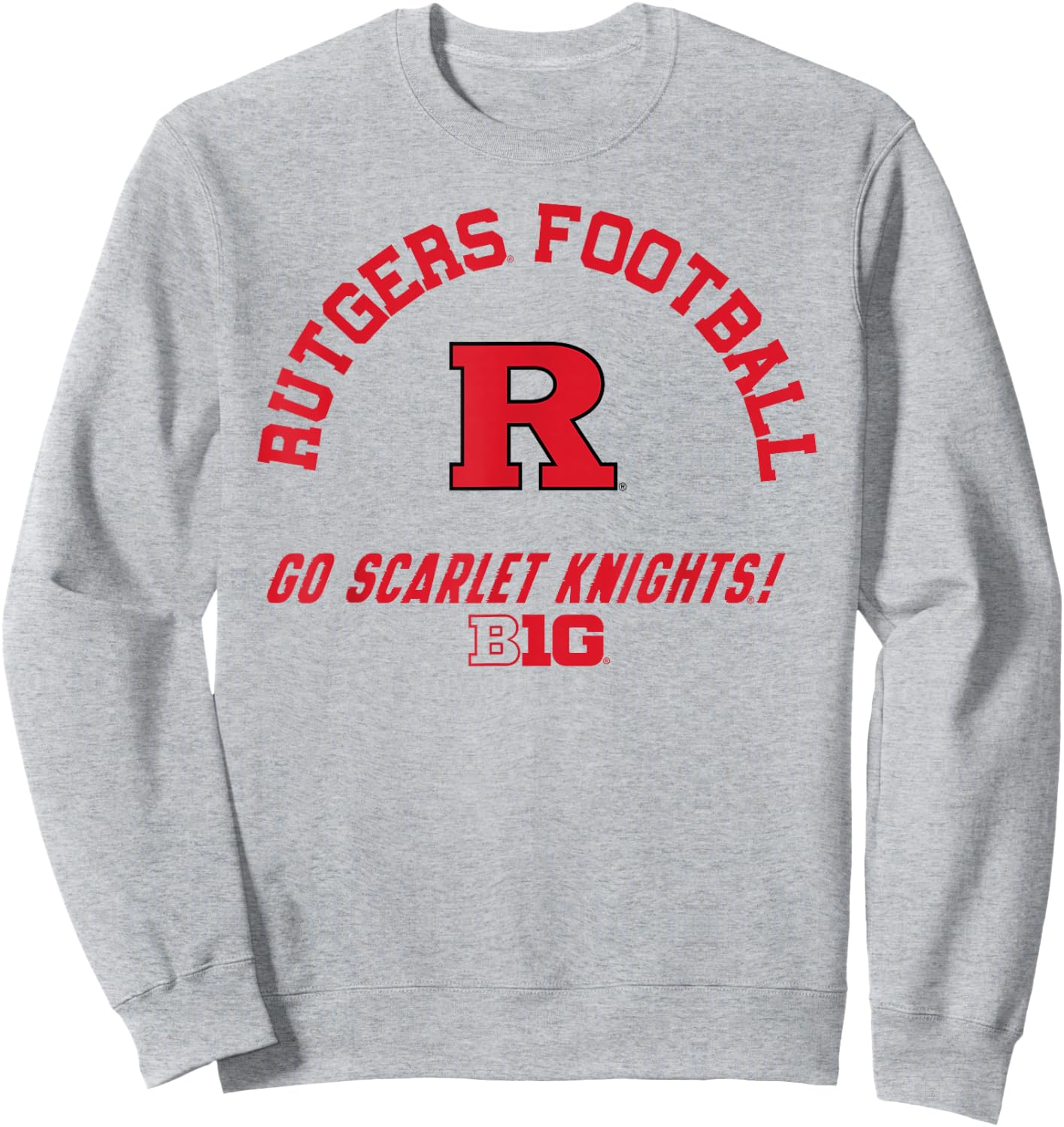 Rutgers Scarlet Knights Big 10 Football Officially Licensed Sweatshirt - Sweatshirt | Ash