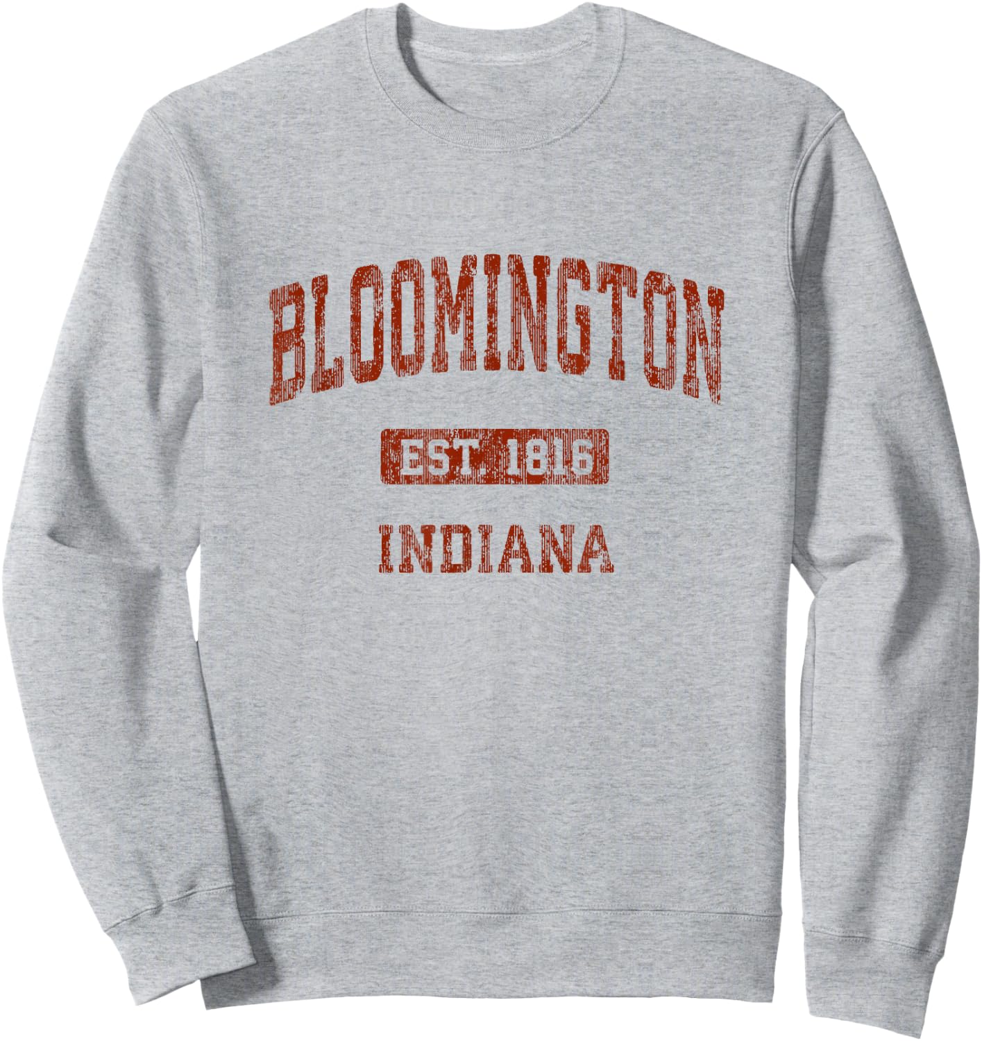 Bloomington Indiana IN Vintage Athletic Sports Design Sweatshirt - Sweatshirt | Ash