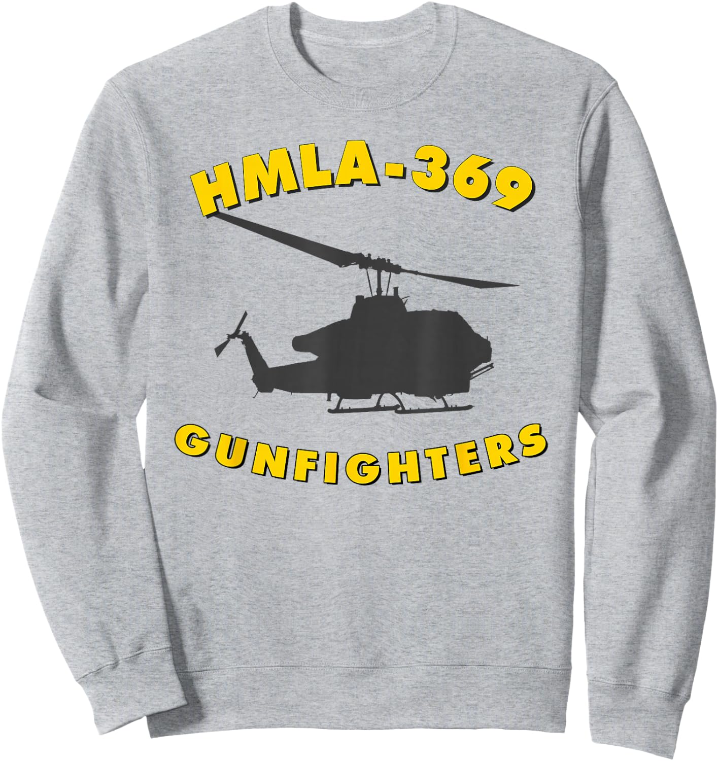 HMLA-369 Gunfighters Helicopter Attack Squadron AH-1W Sweatshirt - Sweatshirt | Ash