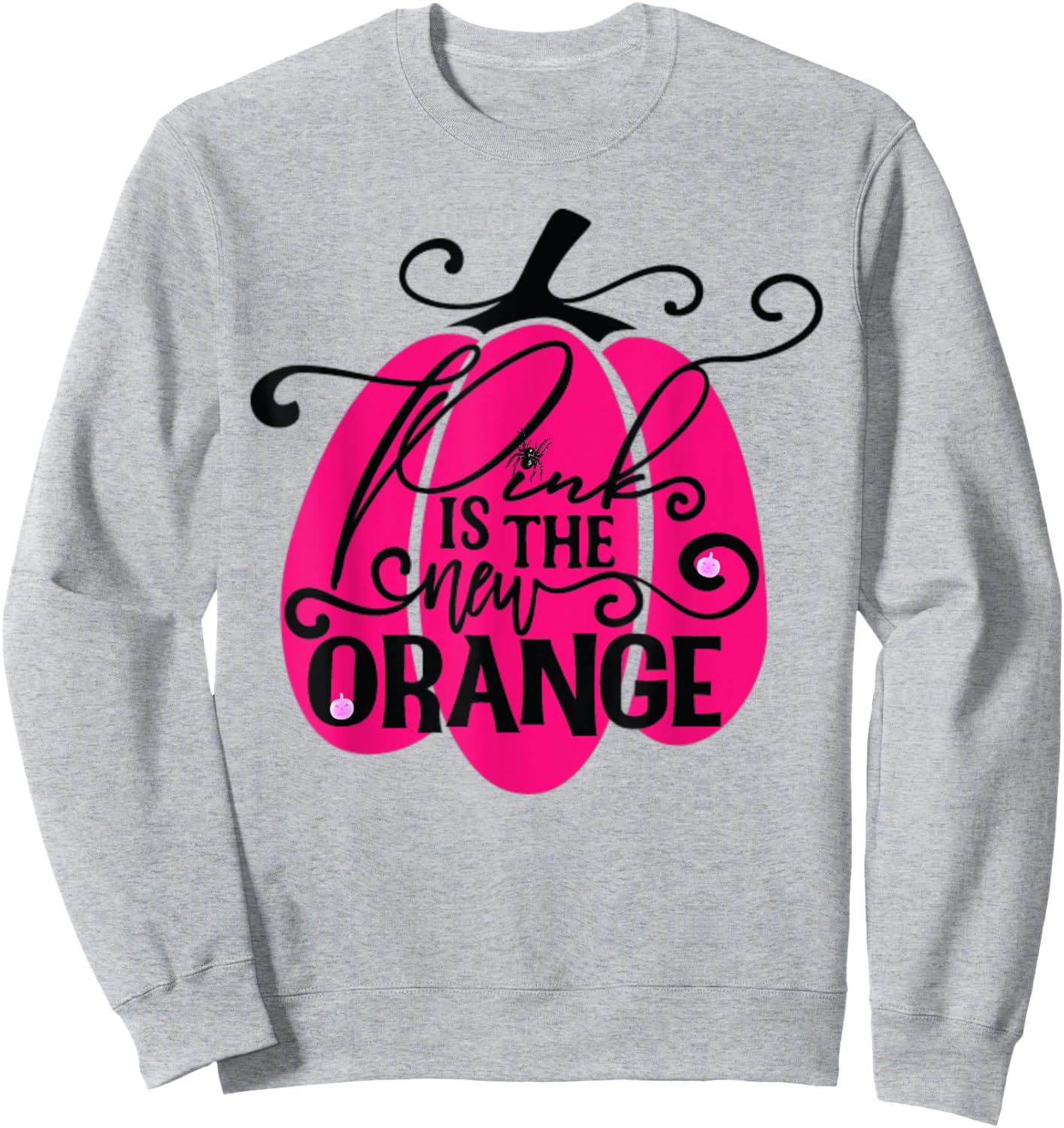 Pink Is The New Orange Pumpkin Breast Cancer Halloween Sweatshirt - Sweatshirt | Ash