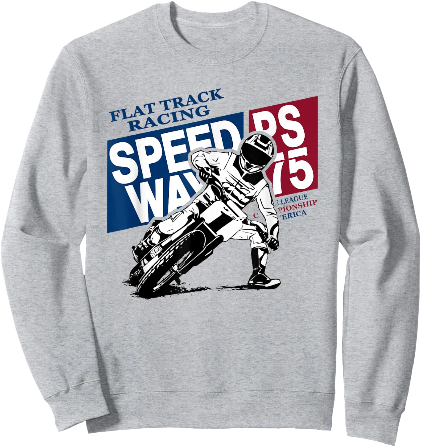 American Flat Track Racer Motorcycle Speedway Sweatshirt - Sweatshirt | Ash
