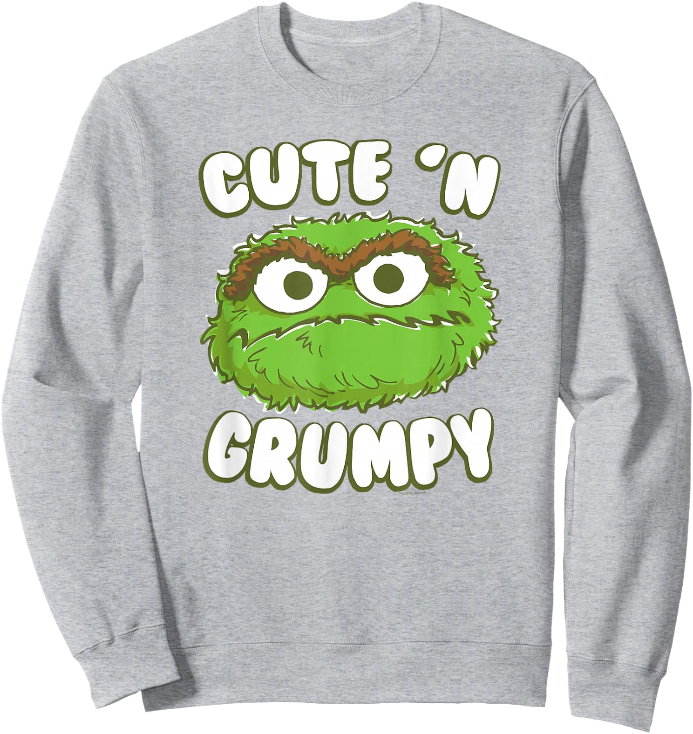 Sesame Street Oscar The Grouch Cute 'n' Grumpy Sweatshirt - Sweatshirt | Ash