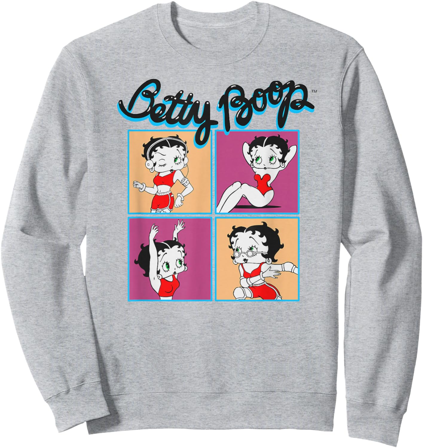 Betty Boop Workout Pose Collage Sweatshirt - Sweatshirt | Ash