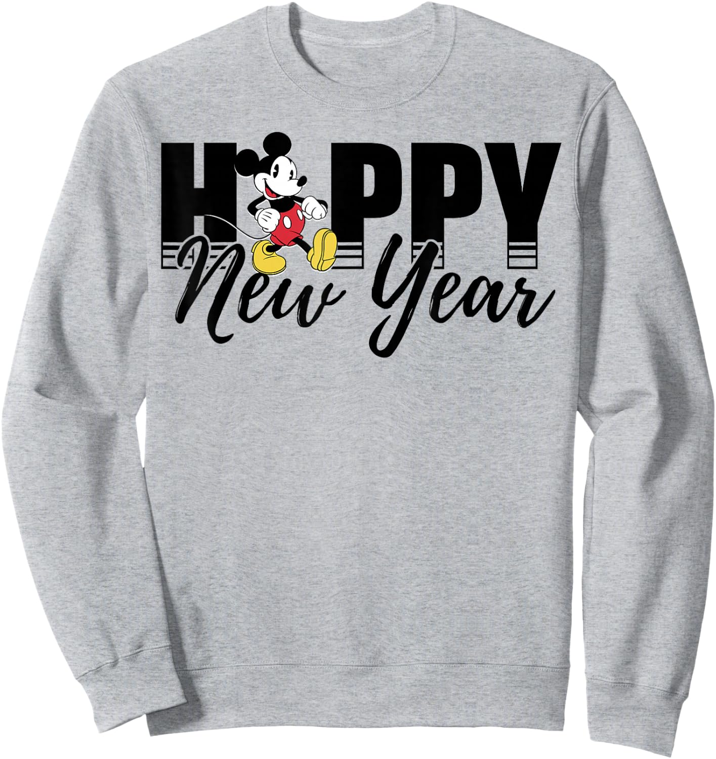 Disney New Year's Mickey Mouse Happy New Year Sweatshirt - Sweatshirt | Ash