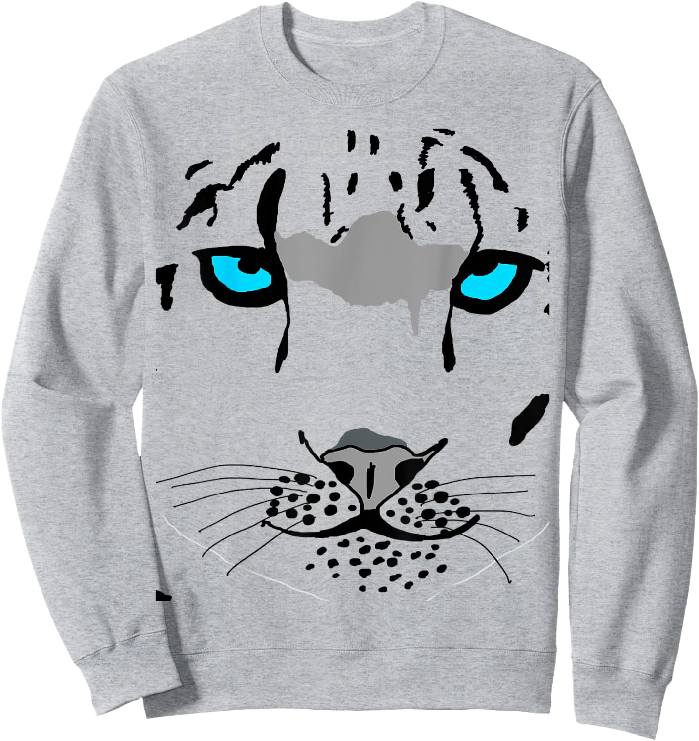 Snow Leopard Costume Big Wild Cat Tiger Halloween Wildcat Men Women Kids Sweatshirt - Sweatshirt | Ash