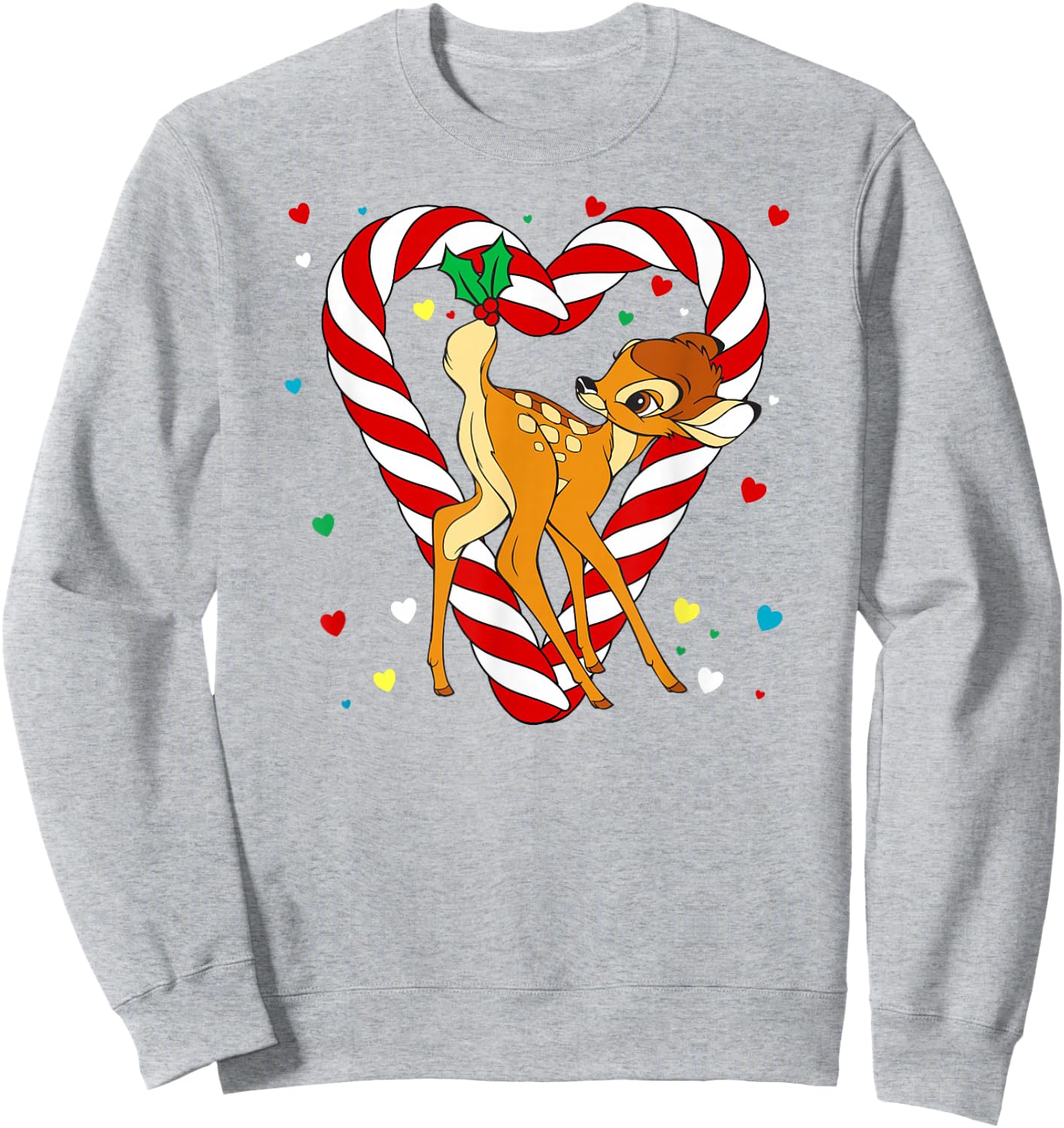 Disney - Bambi Candy Cane Holiday Sweatshirt - Sweatshirt | Ash