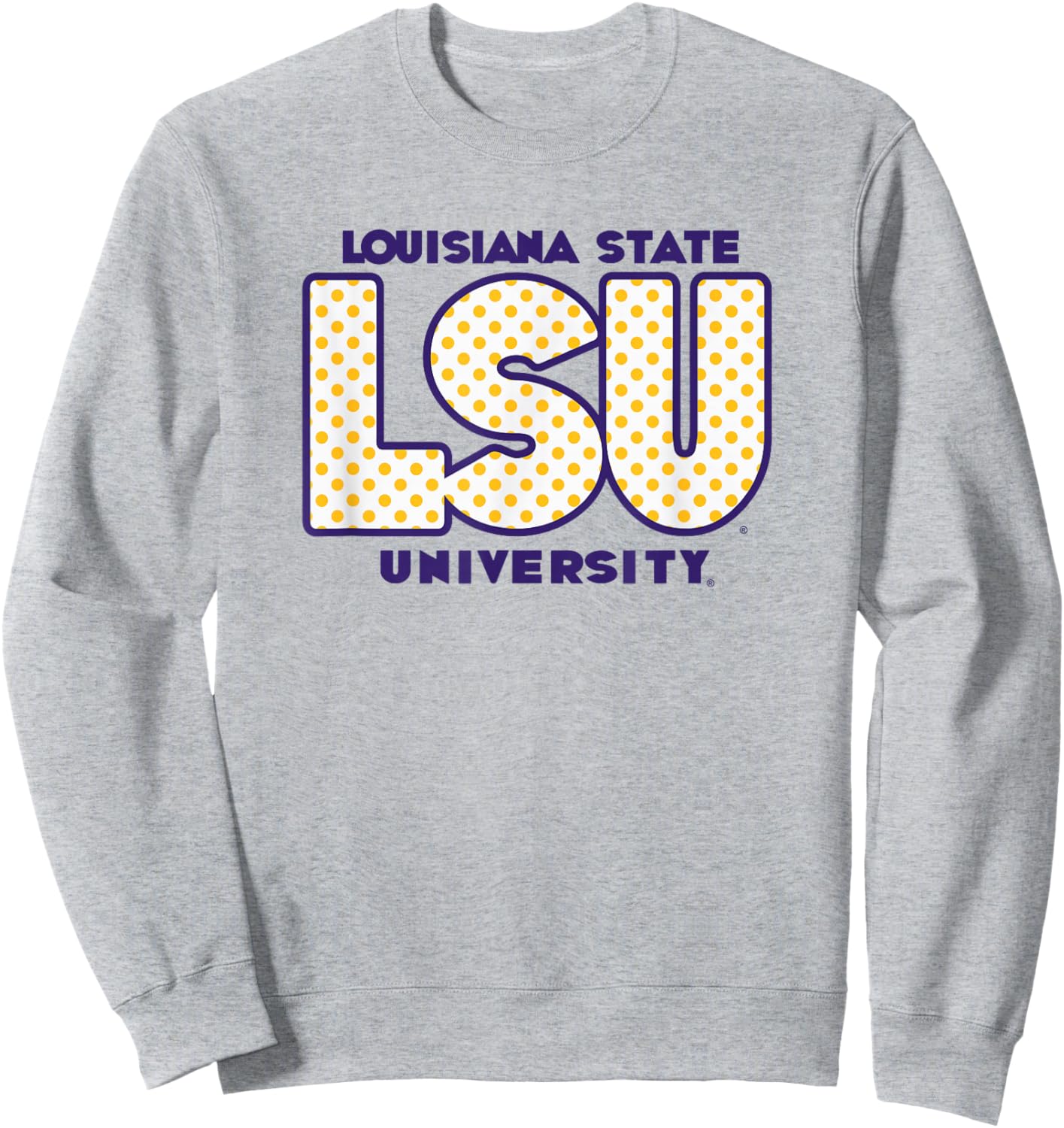LSU Tigers Polka Dots Gray Officially Licensed Sweatshirt - Sweatshirt | Ash