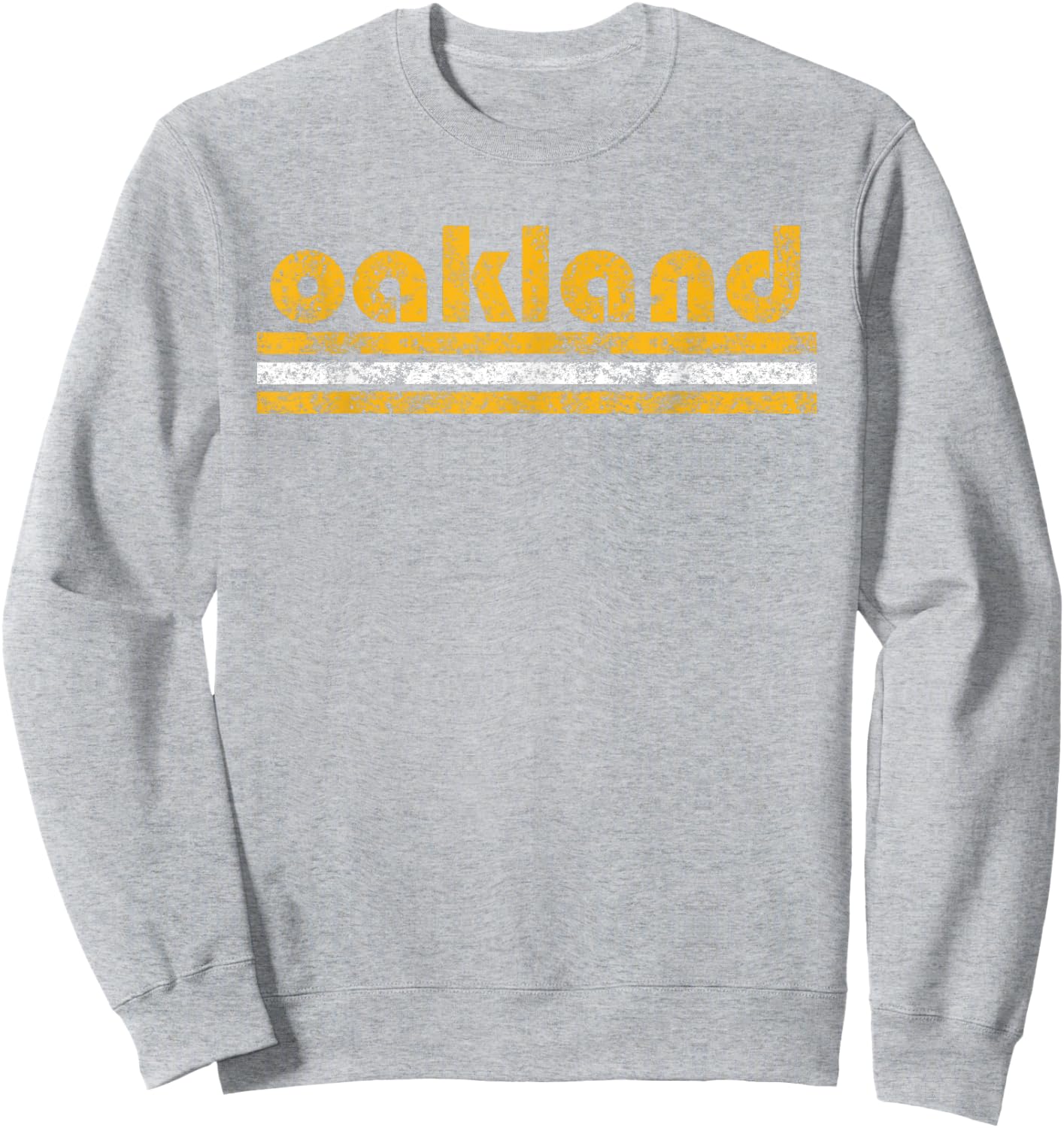 Oakland Retro Three Stripe Weathered Green Sweatshirt - Sweatshirt | Ash