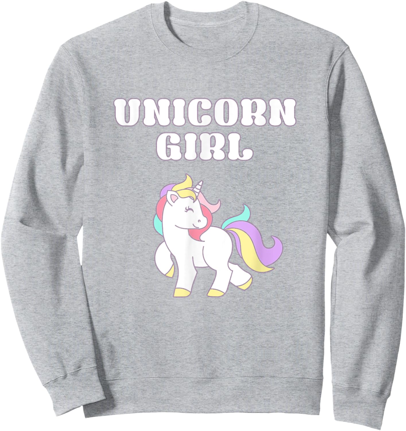Unicorn T Shirt & Girls - Cute Unicorn Sweatshirt - Sweatshirt | Ash