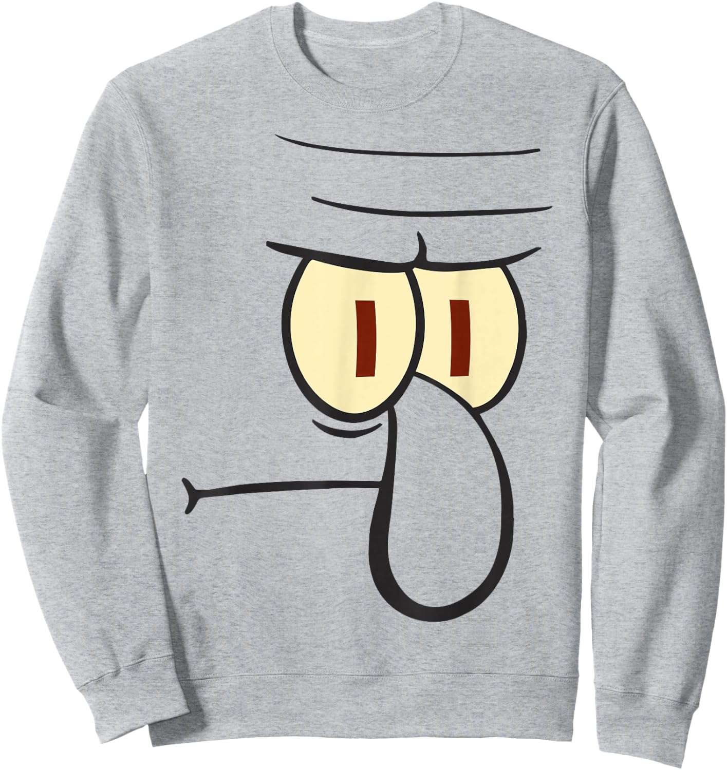 Spongebob Squarepants Squidward Big Face Sweatshirt - Sweatshirt | Ash