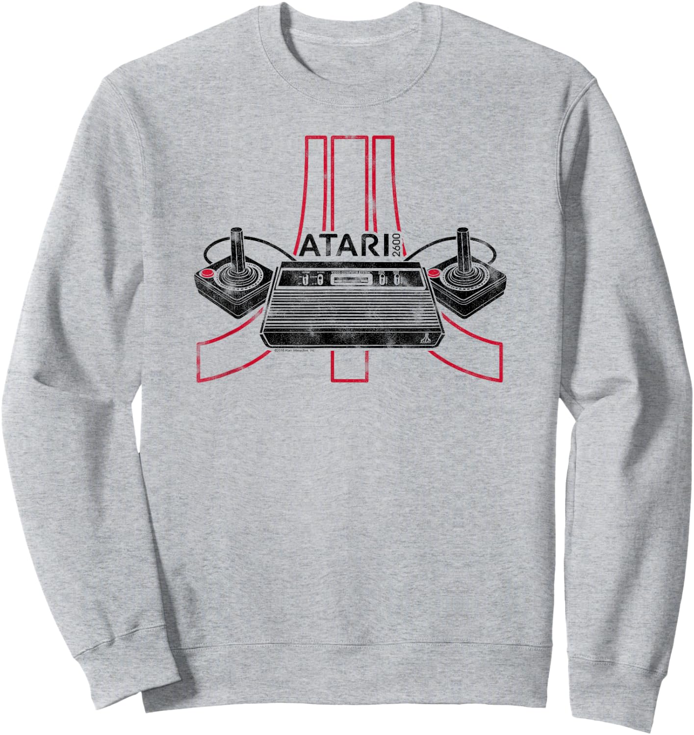 ATARI 2600 Gaming Console & Joysticks Logo Sweatshirt - Sweatshirt | Ash