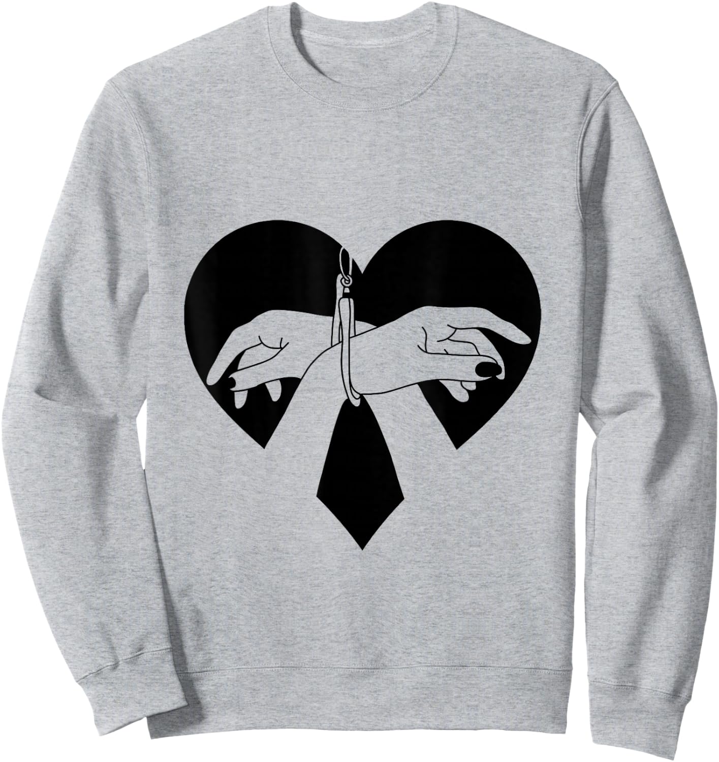 Hand Cuffed BDSM Bondage Heart Sweatshirt - Sweatshirt | Ash