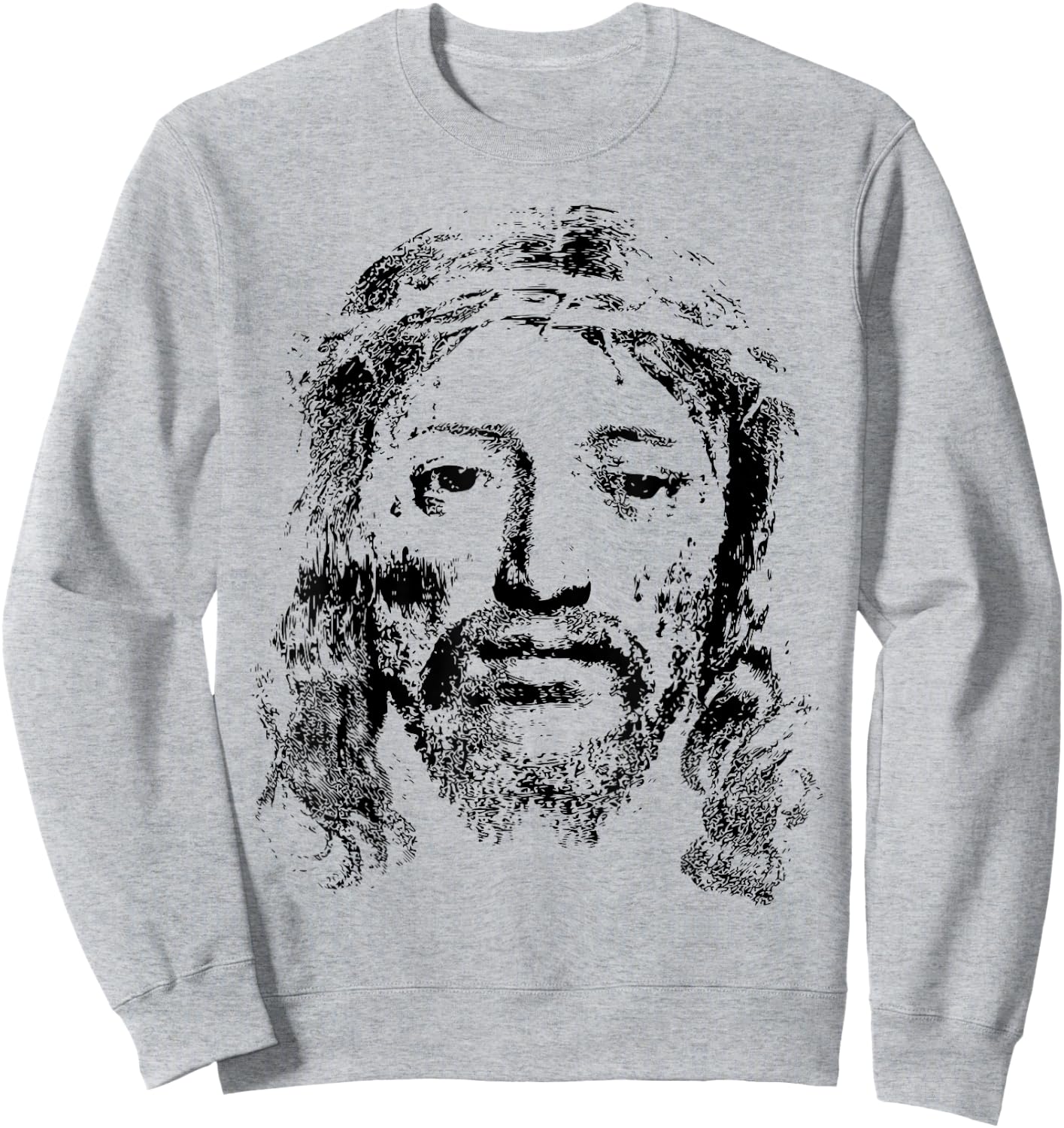 Jesus Christ Face Christian Church Group Sweatshirt - Sweatshirt | Ash
