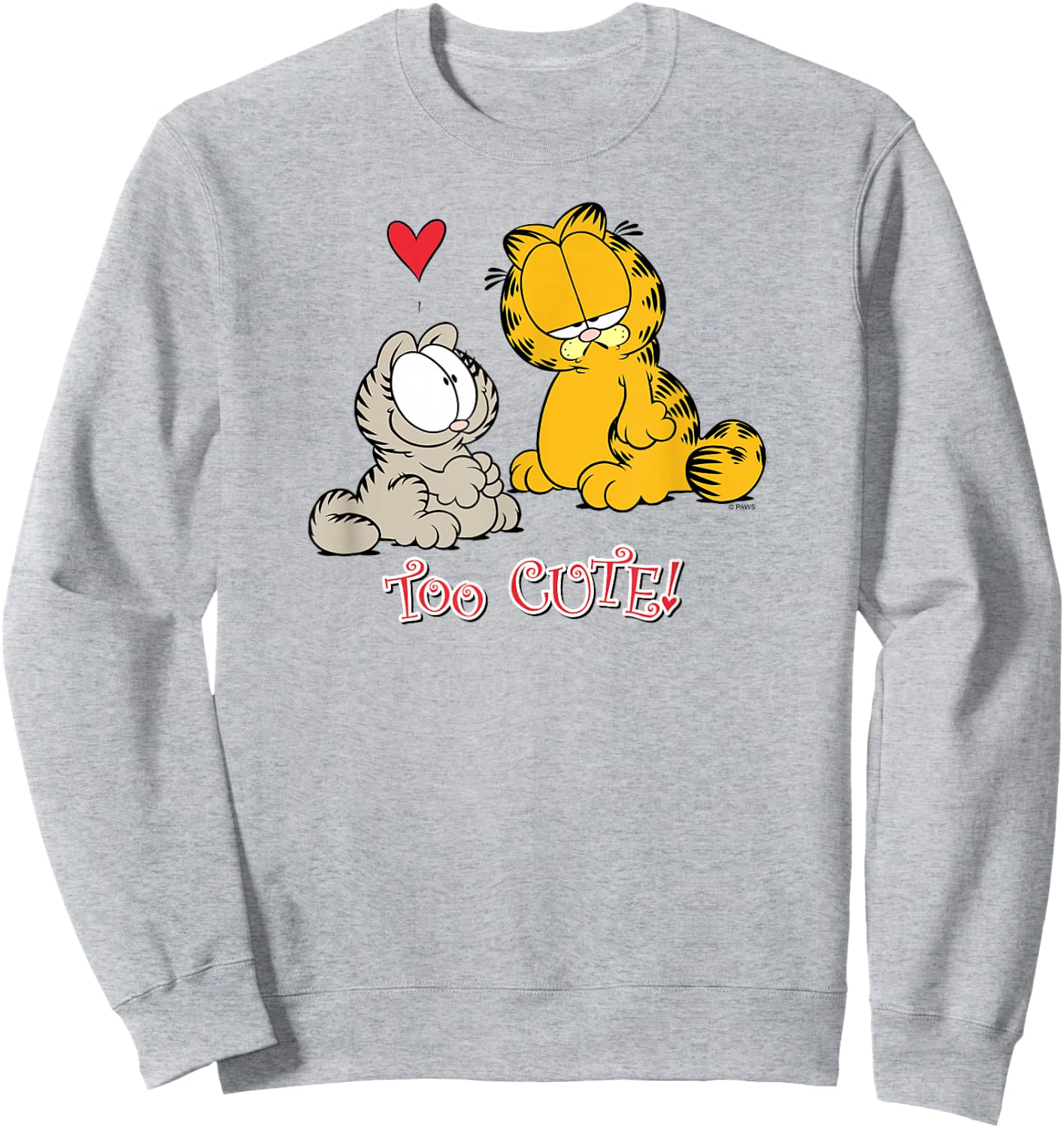 Garfield Too Cute - Women's Classic Fit Pink Cartoon - Small Sweatshirt - Sweatshirt | Ash