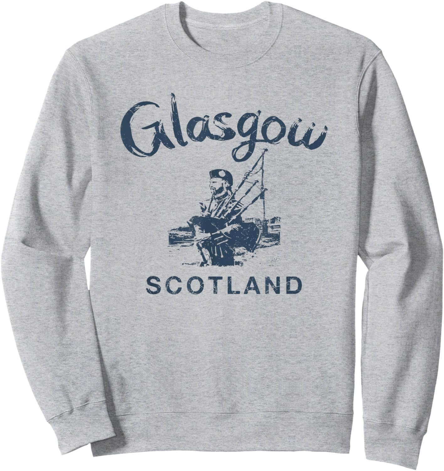 Scotland Glasgow Bagpipes Scottish Vintage Gaelic Sweatshirt - Sweatshirt | Ash