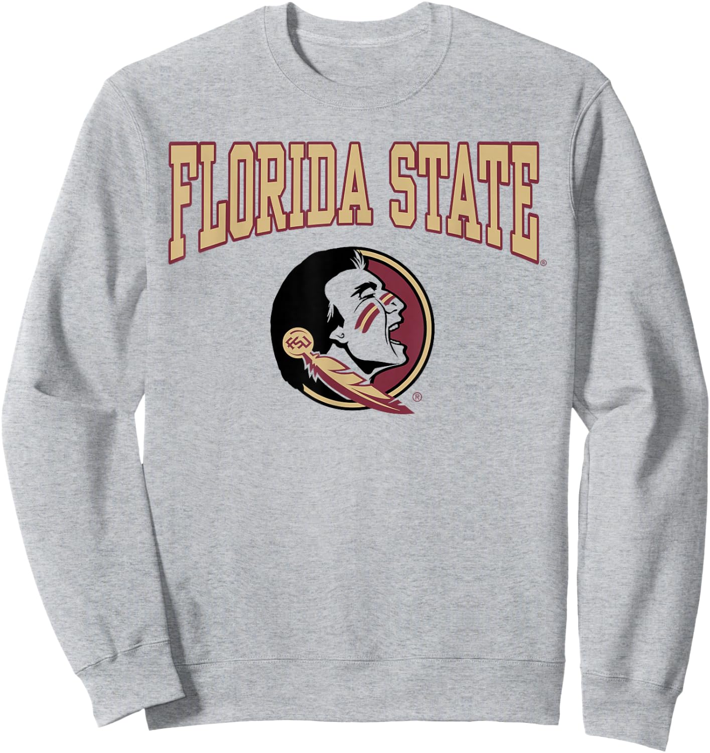 Florida State Seminoles Arch Logo White Officially Licensed Sweatshirt - Sweatshirt | Ash