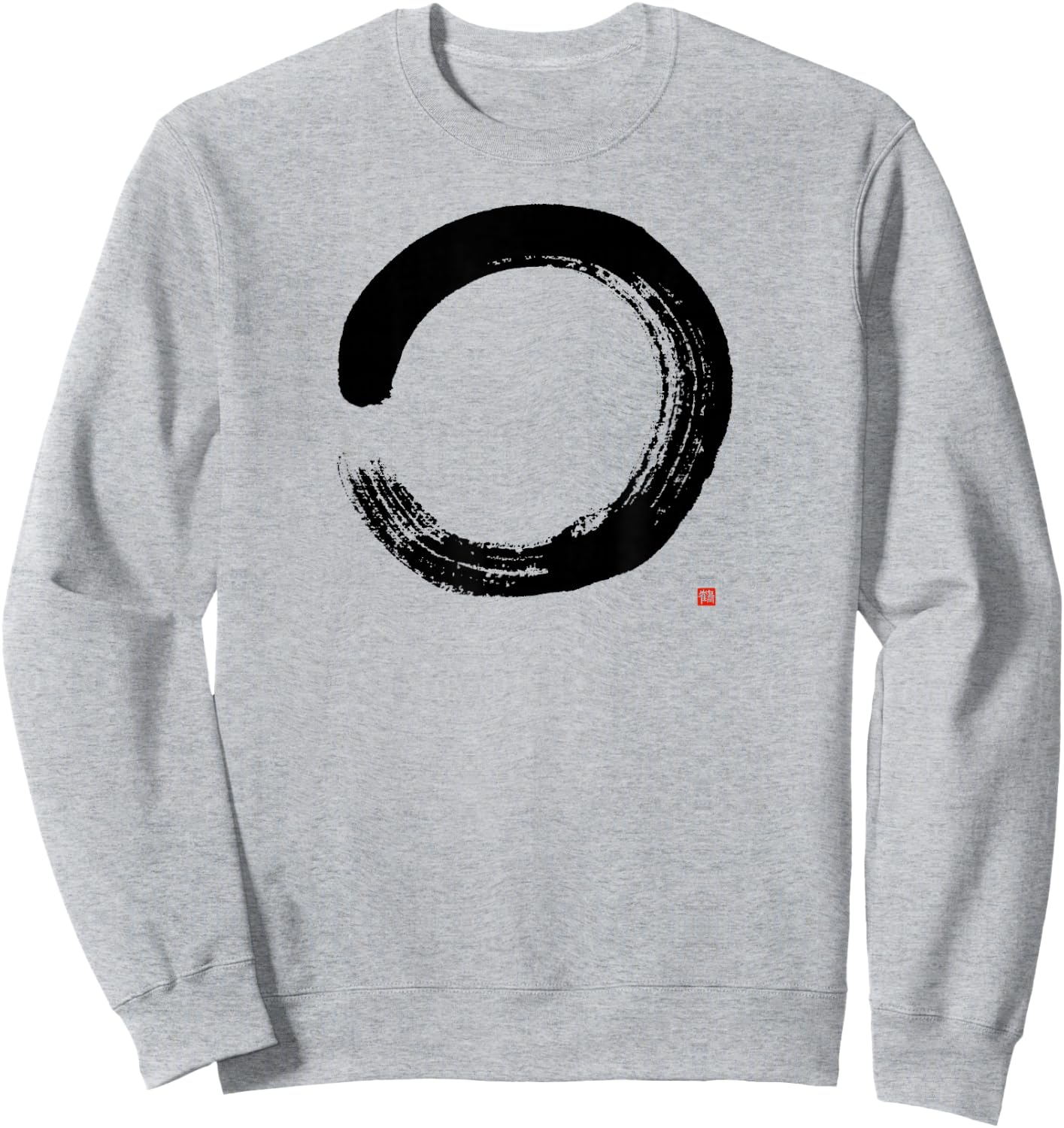 Zen Enso : Artistic Japanese Enso Circle Painting Sweatshirt - Sweatshirt | Ash