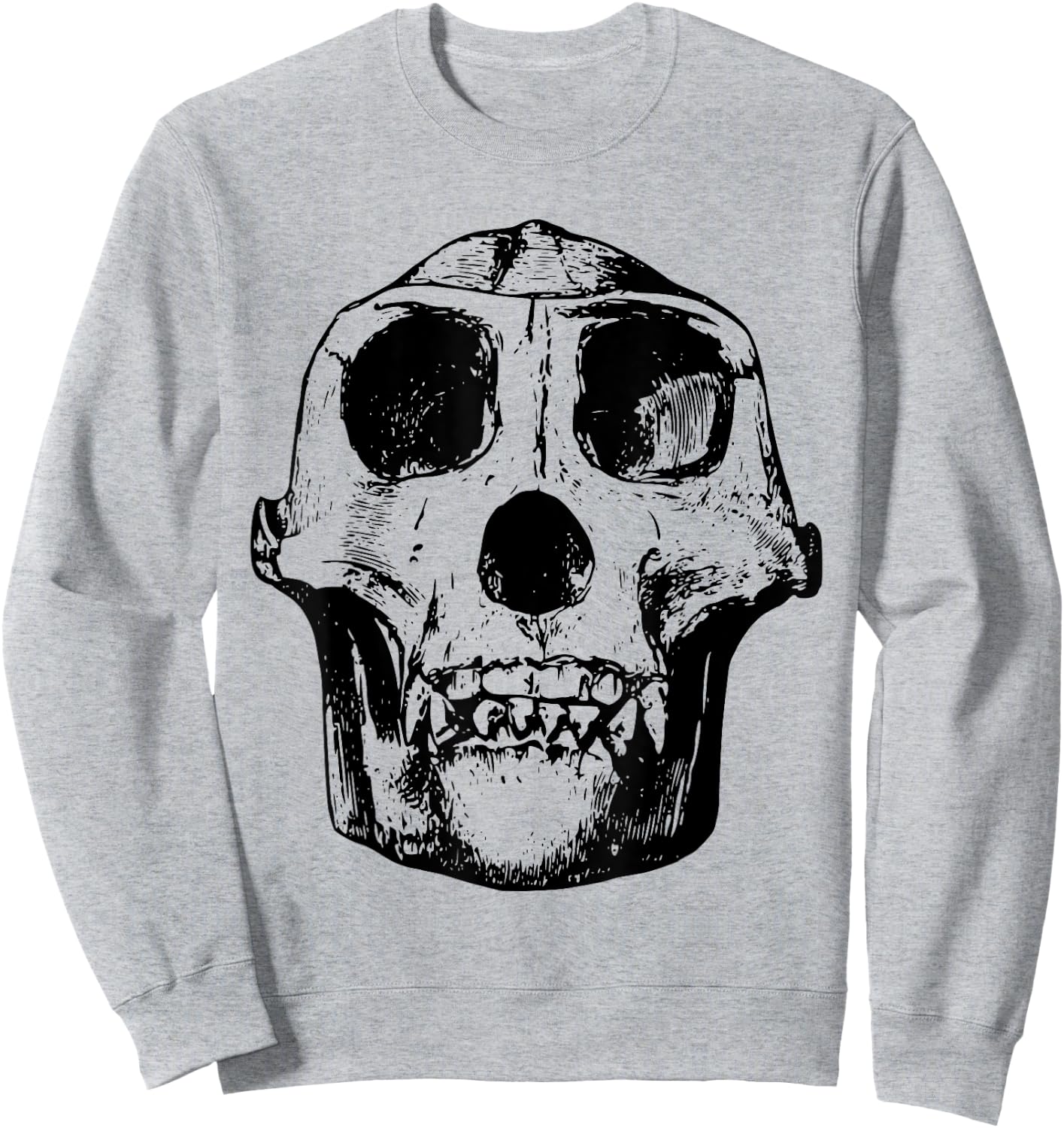 Neanderthal Skull Anthropologist Sweatshirt - Sweatshirt | Ash