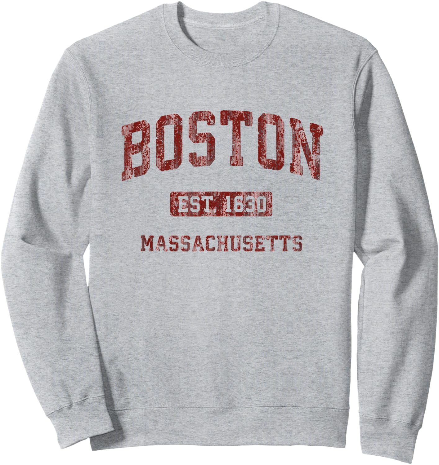 Boston Massachusetts MA Vintage Athletic Sports Design Sweatshirt - Sweatshirt | Ash