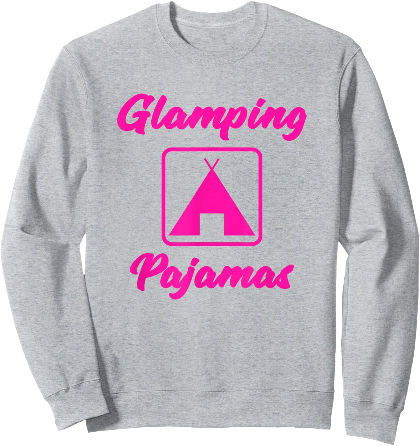Women Camping Pajamas Shirt Happy Camper Pajamas T Shirt Sweatshirt - Sweatshirt | Ash