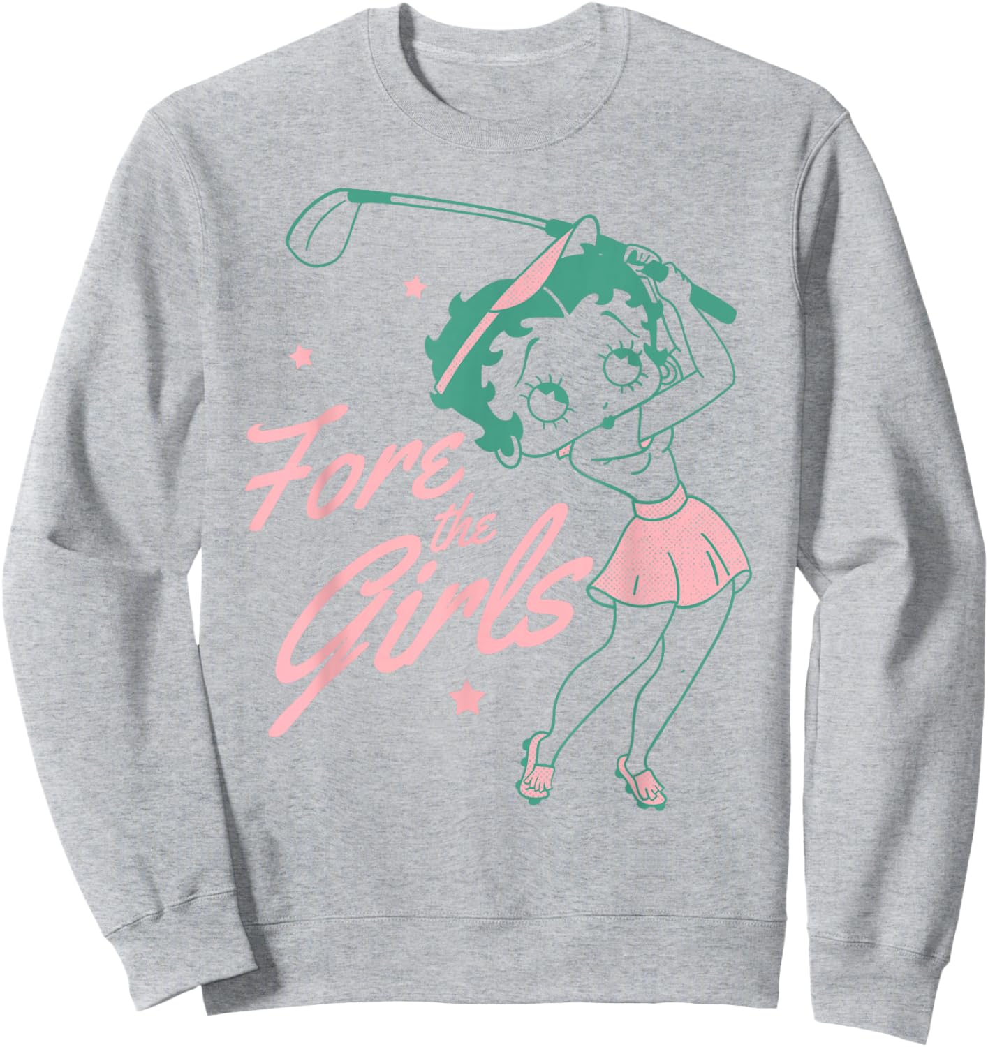 Betty Boop Fore The Girls Betty Golf Swing and Golf Pun Sweatshirt - Sweatshirt | Ash