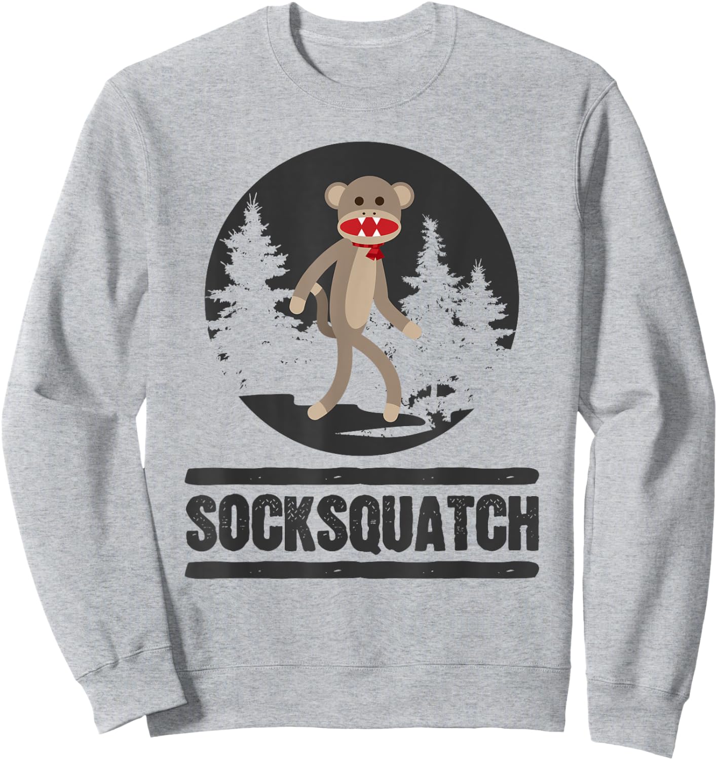 Funny Bigfoot Sighting Sock Monkey Squatch Socksquatch Sweatshirt - Sweatshirt | Ash